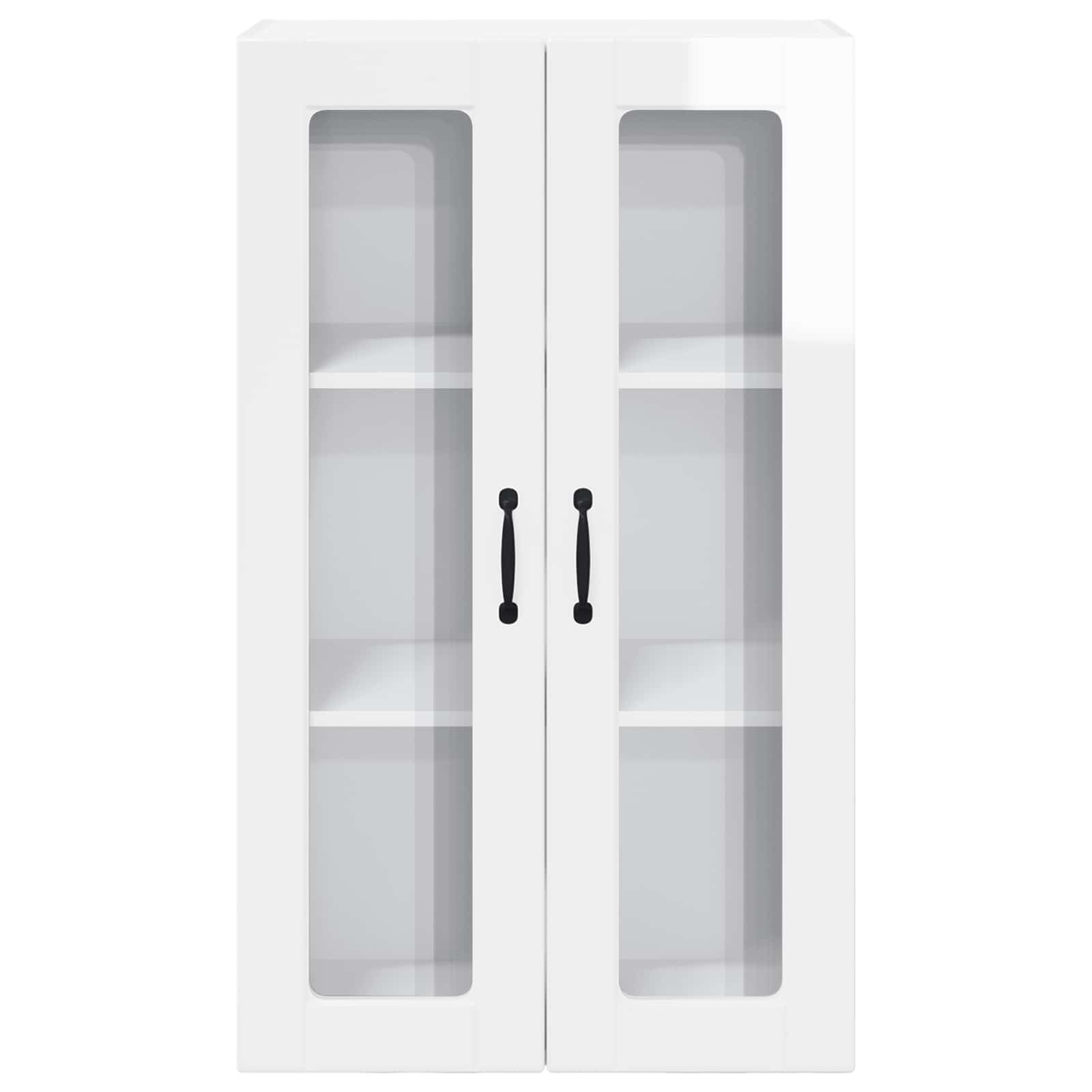 Wandglas-Schrank PORTO Hochglanz Weiß 60 x 31 x 100 cm