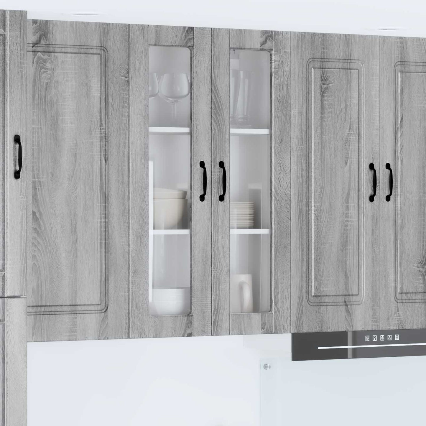 Wandglas-Schrank PORTO Graues Sonoma 60 x 31 x 100 cm