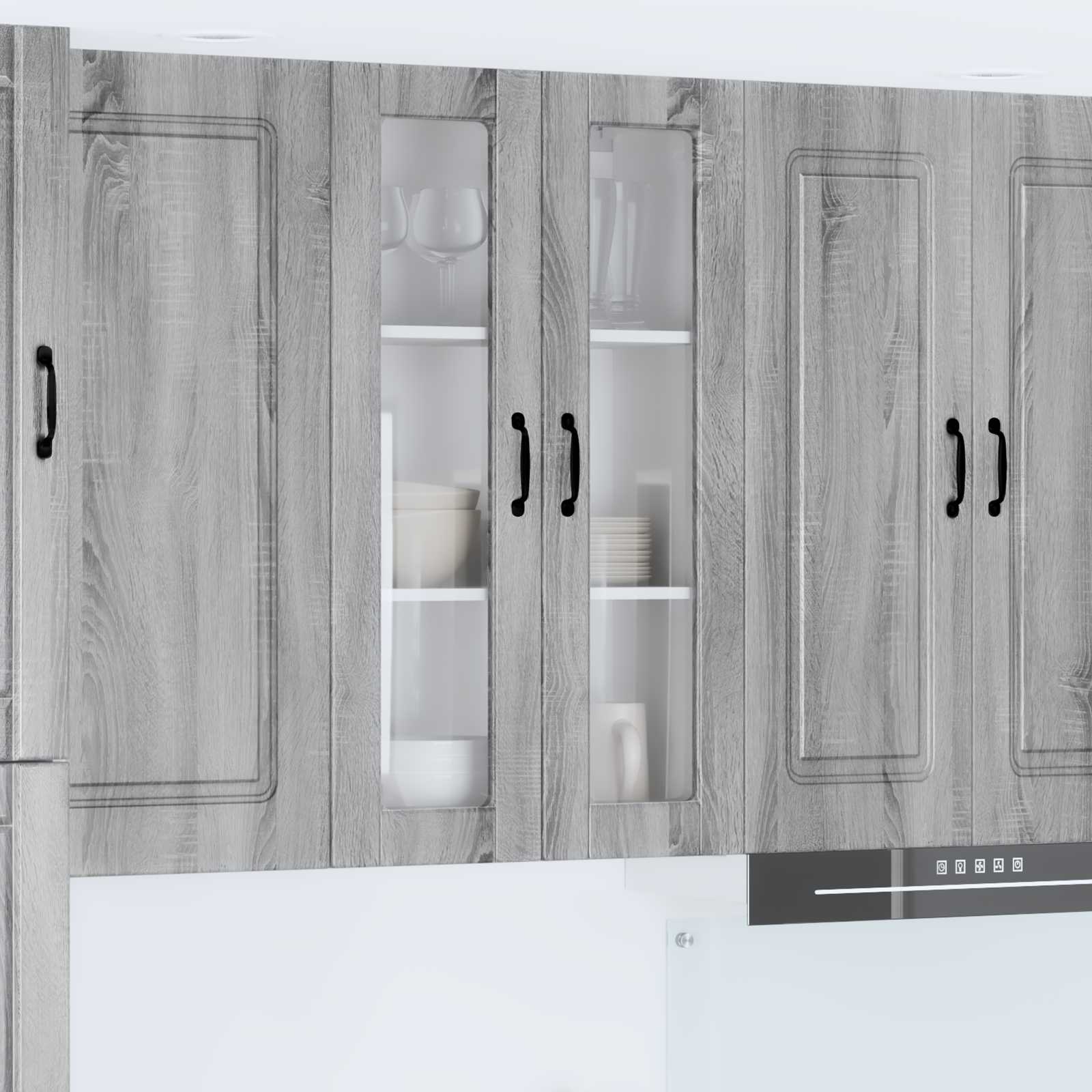 Wandglas-Schrank PORTO Graues Sonoma 60 x 31 x 100 cm