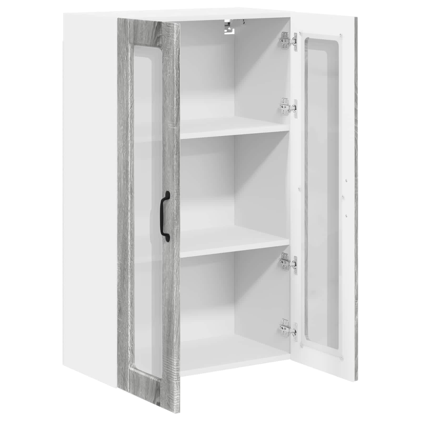 Wandglas-Schrank PORTO Graues Sonoma 60 x 31 x 100 cm