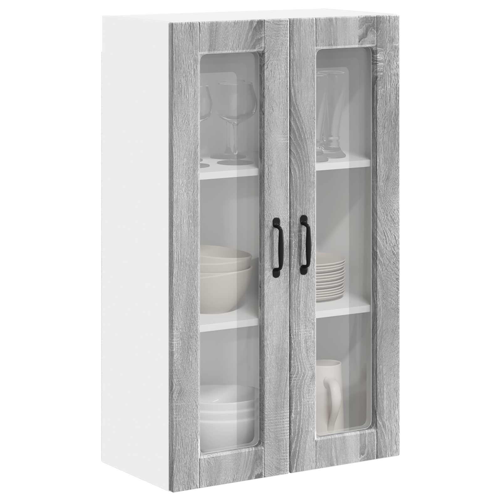 Wandglas-Schrank PORTO Graues Sonoma 60 x 31 x 100 cm