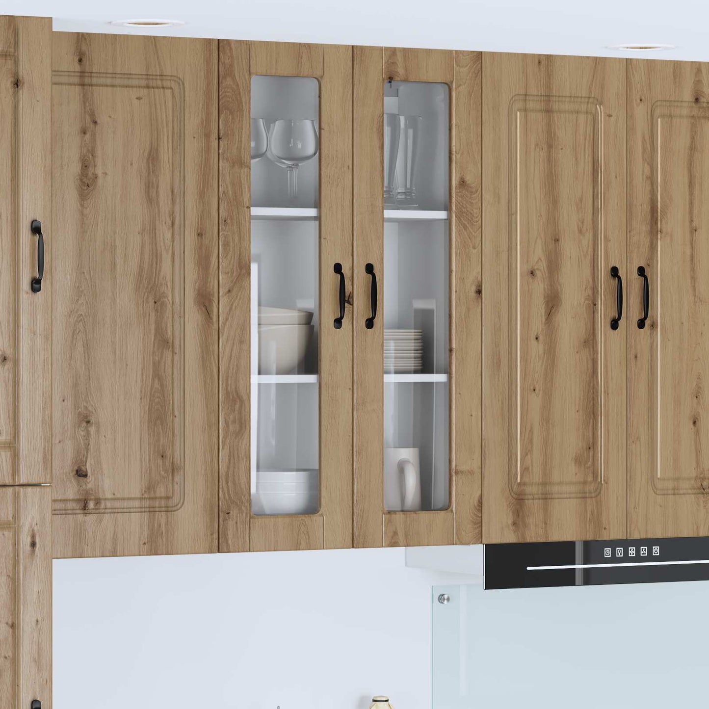 Wandglas-Schrank PORTO Artisan-Eiche 60 x 31 x 100 cm