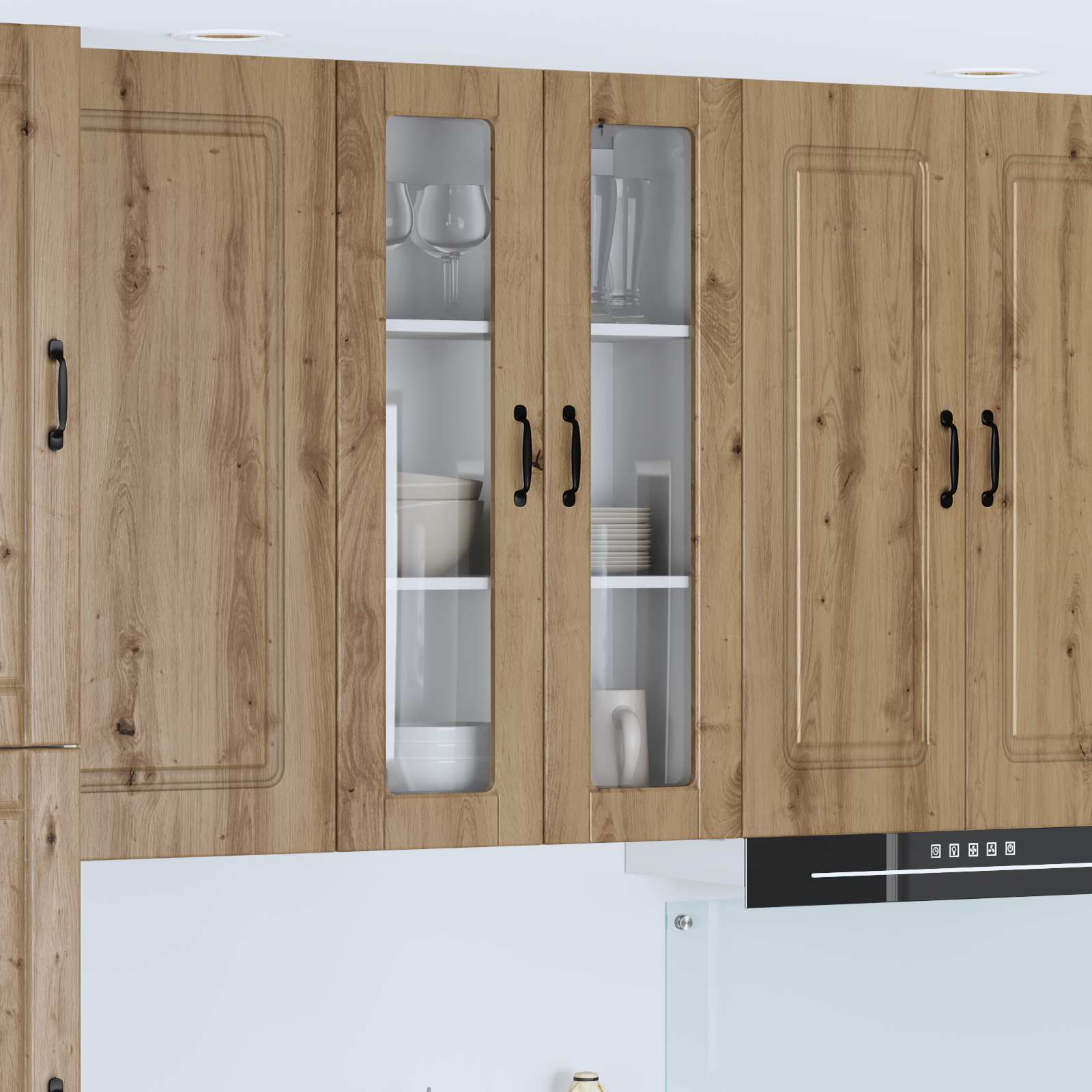 Wandglas-Schrank PORTO Artisan-Eiche 60 x 31 x 100 cm