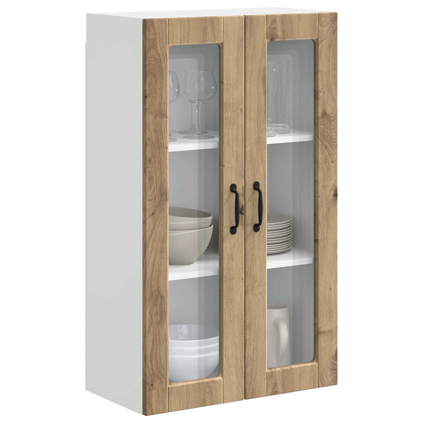Wandglas-Schrank PORTO Artisan-Eiche 60 x 31 x 100 cm