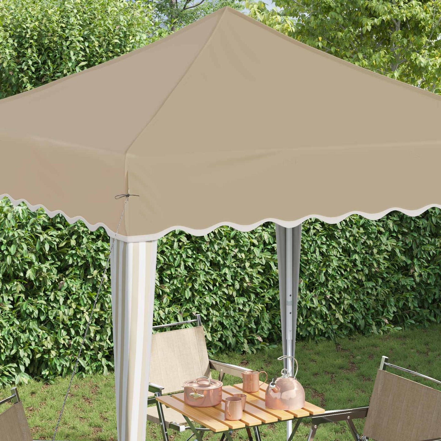 Pop-up Partyzelt 195 x 195 x 245 cm Creme Oxford-Stoff