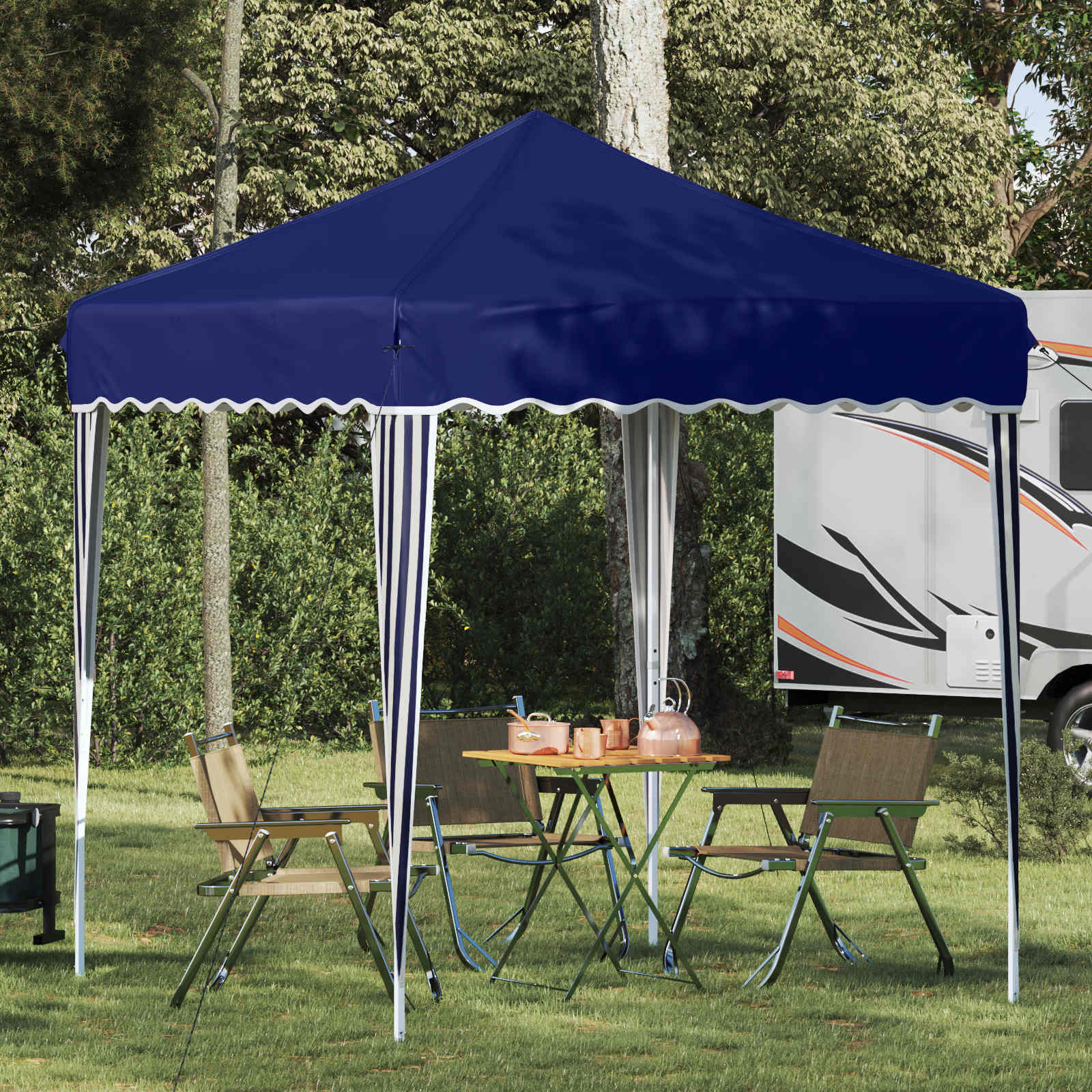 Pop-up Partyzelt 195 x 195 x 245 cm Blau Oxford-Stoff