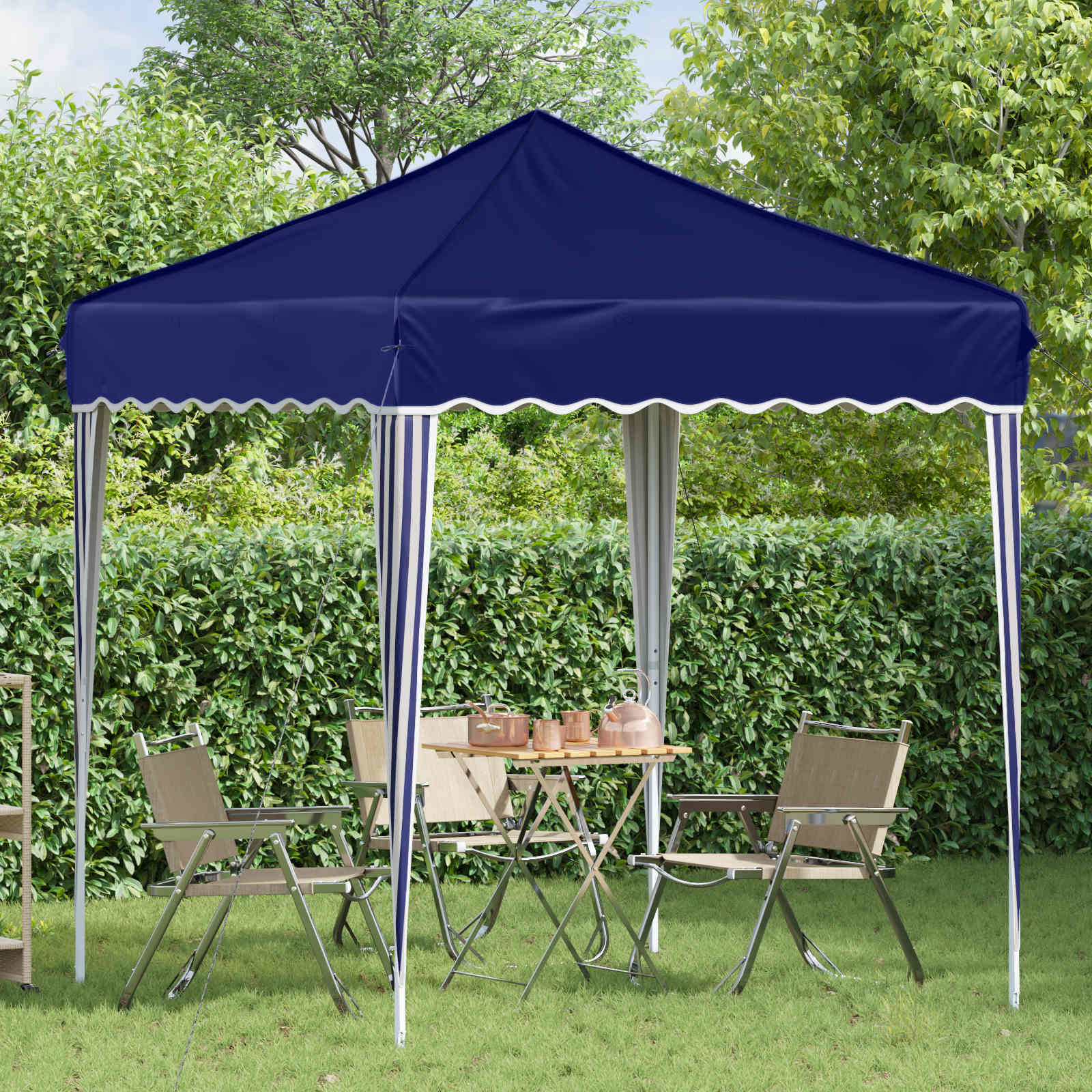 Pop-up Partyzelt 195 x 195 x 245 cm Blau Oxford-Stoff