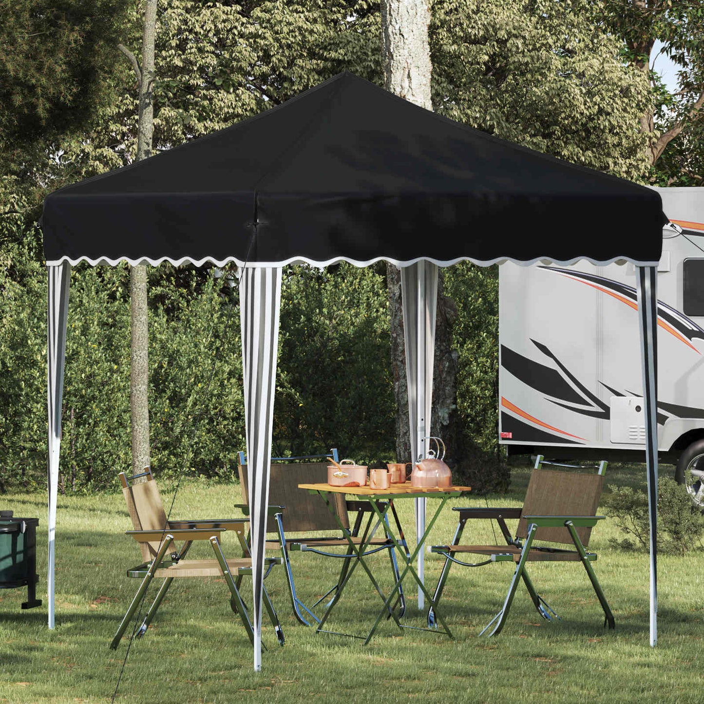 Pop-up Partyzelt 195 x 195 x 245 cm Anthrazit Oxford-Stoff