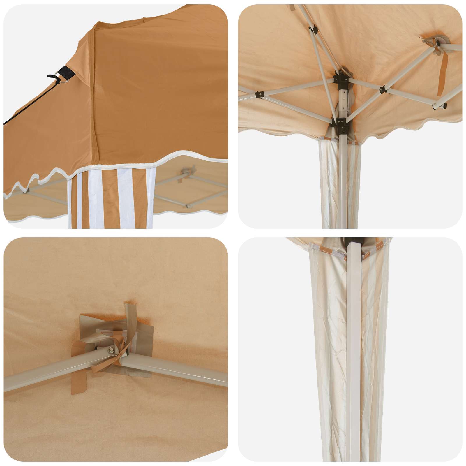 Pop-up Partyzelt 195 x 195 x 245 cm Beige Oxford-Stoff