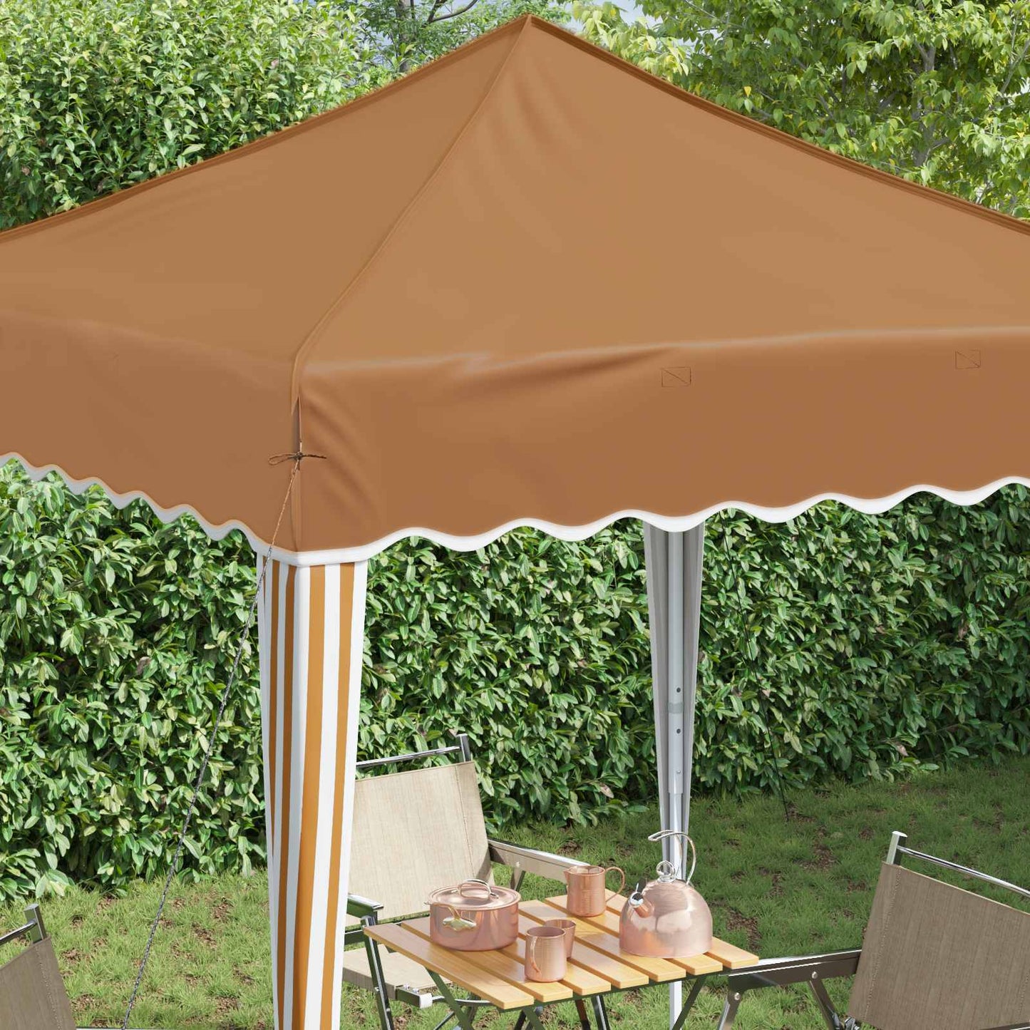 Pop-up Partyzelt 195 x 195 x 245 cm Beige Oxford-Stoff