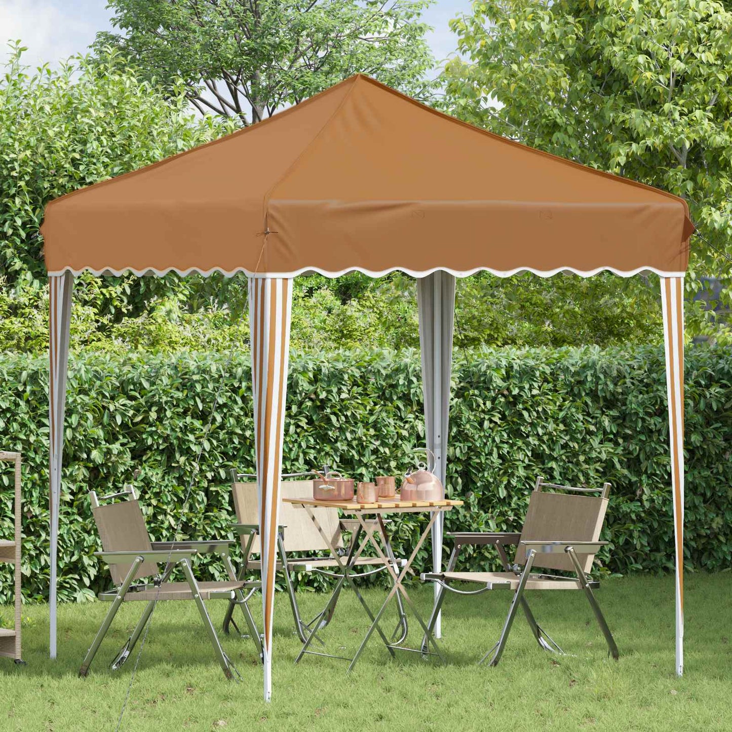 Pop-up Partyzelt 195 x 195 x 245 cm Beige Oxford-Stoff