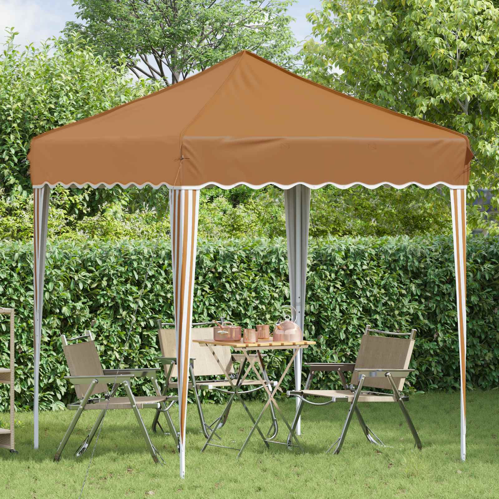 Pop-up Partyzelt 195 x 195 x 245 cm Beige Oxford-Stoff