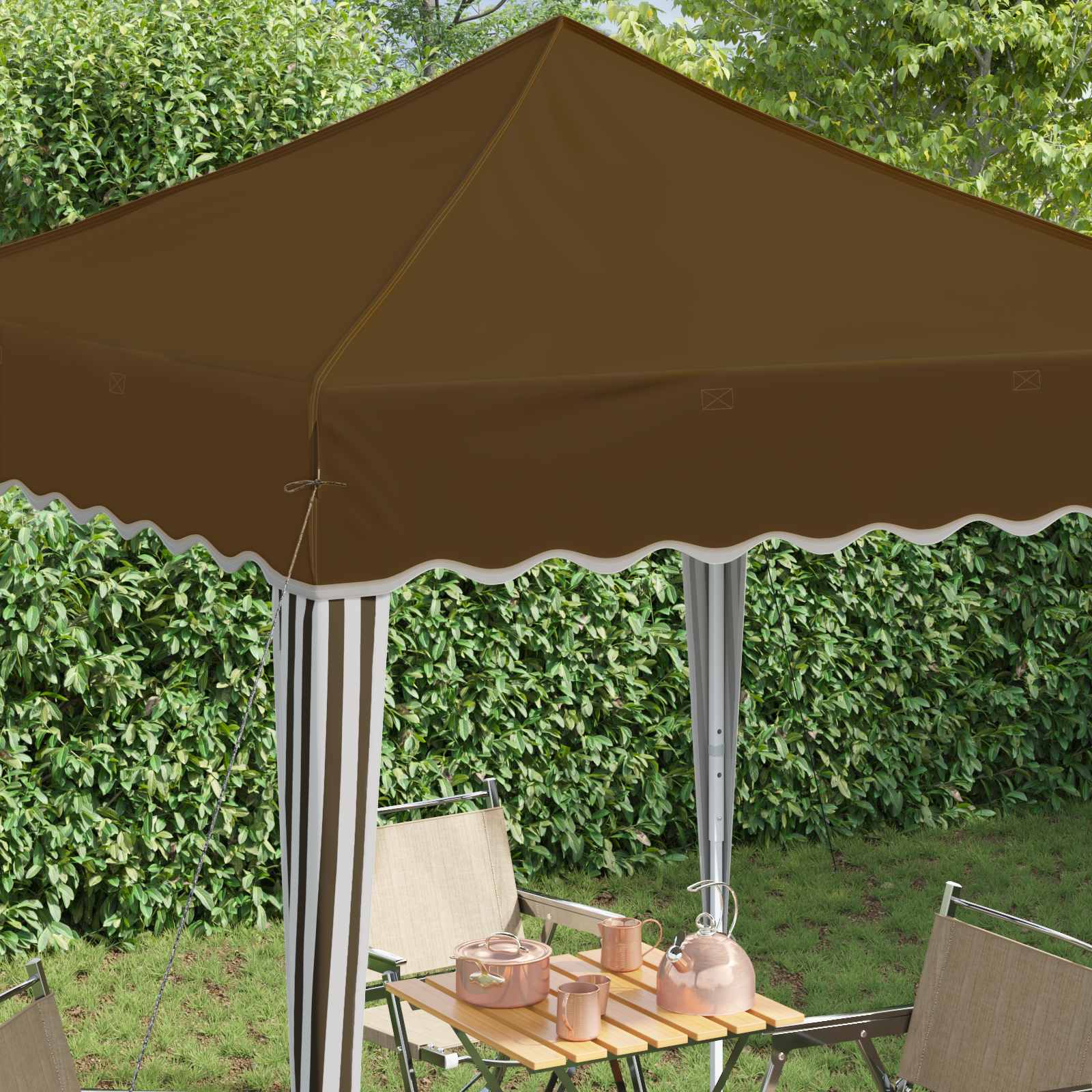 Pop-up Partyzelt 195 x 195 x 245 cm Taupe Oxford-Stoff