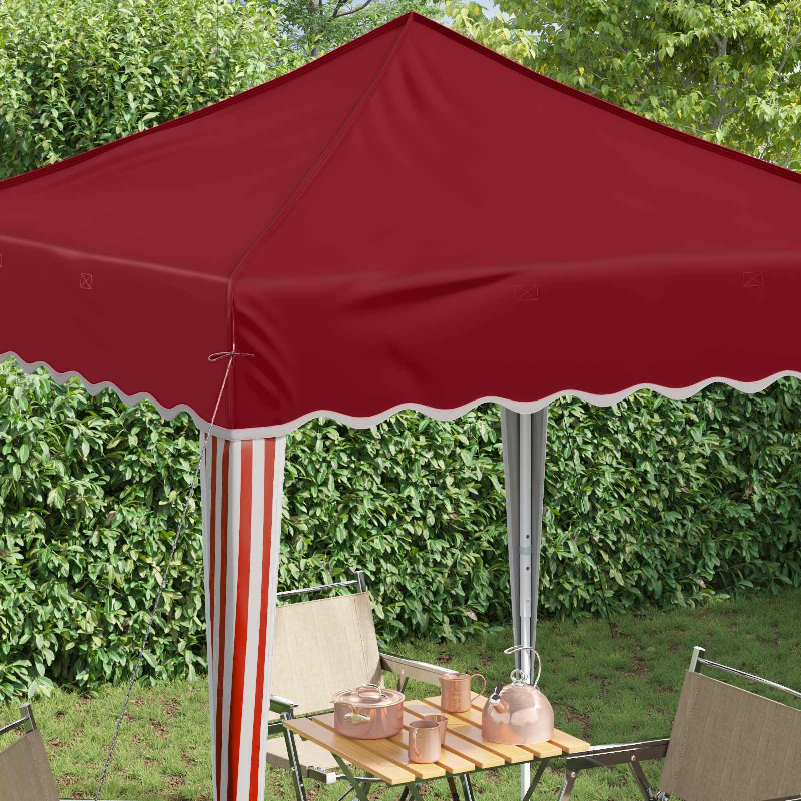 Pop-up Partyzelt 195 x 195 x 245 cm Bordeauxrot Oxford-Stoff