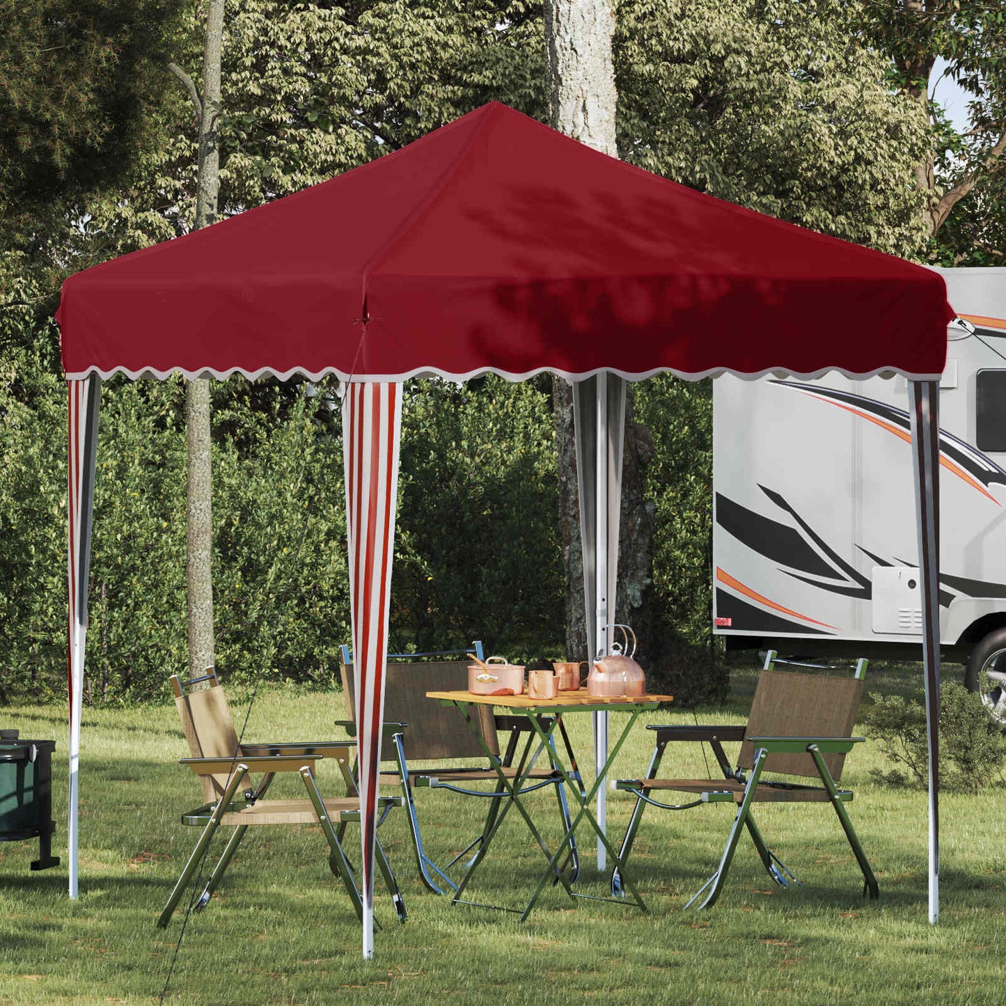 Pop-up Partyzelt 195 x 195 x 245 cm Bordeauxrot Oxford-Stoff
