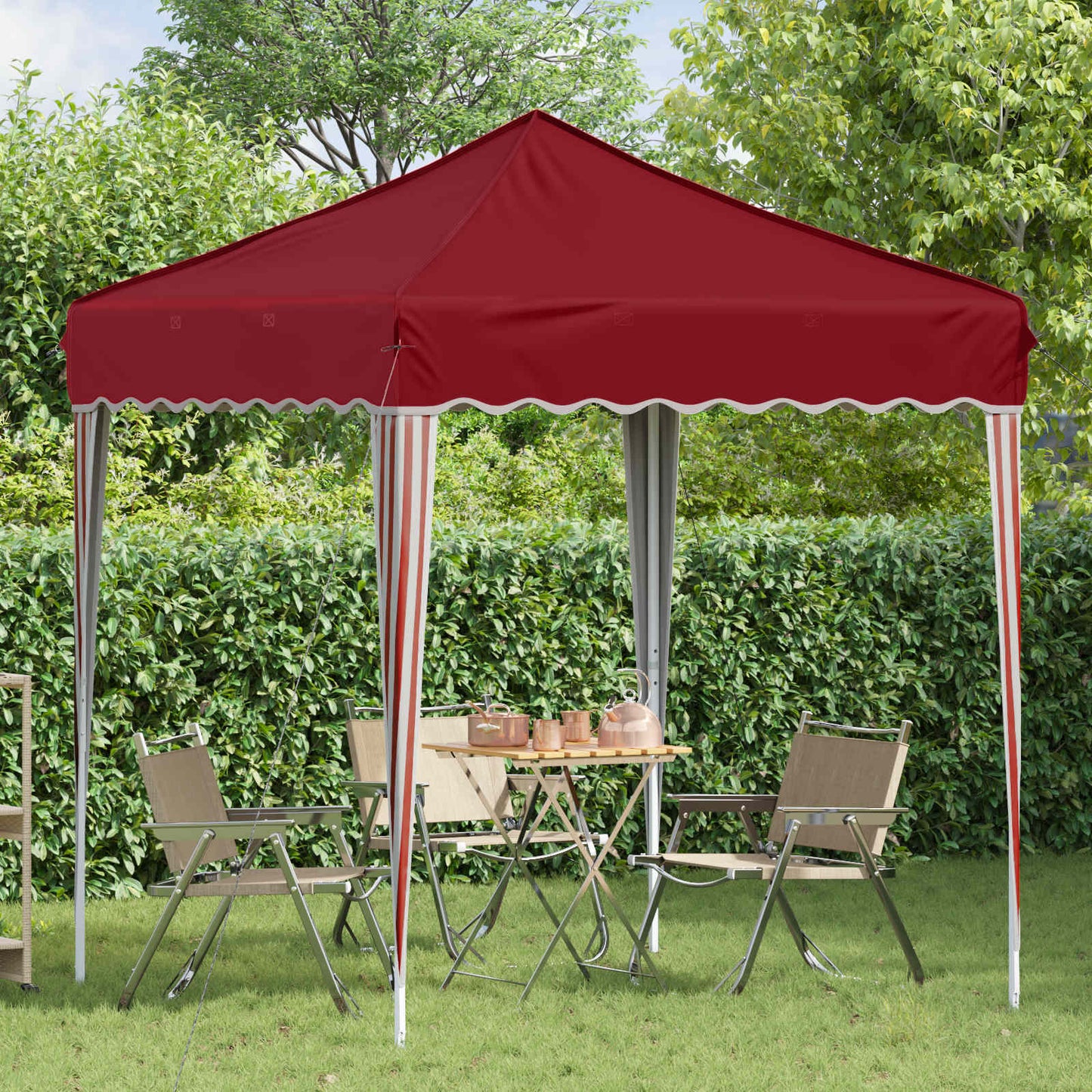 Pop-up Partyzelt 195 x 195 x 245 cm Bordeauxrot Oxford-Stoff