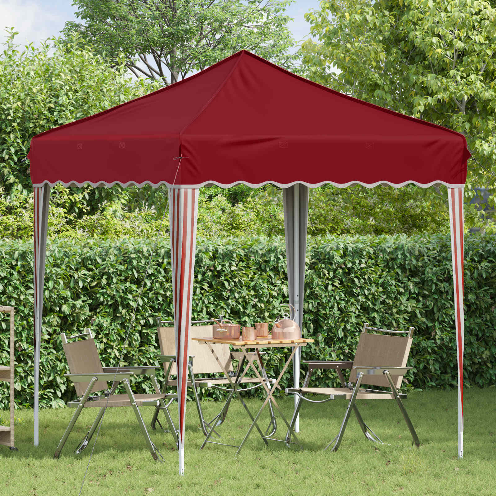 Pop-up Partyzelt 195 x 195 x 245 cm Bordeauxrot Oxford-Stoff