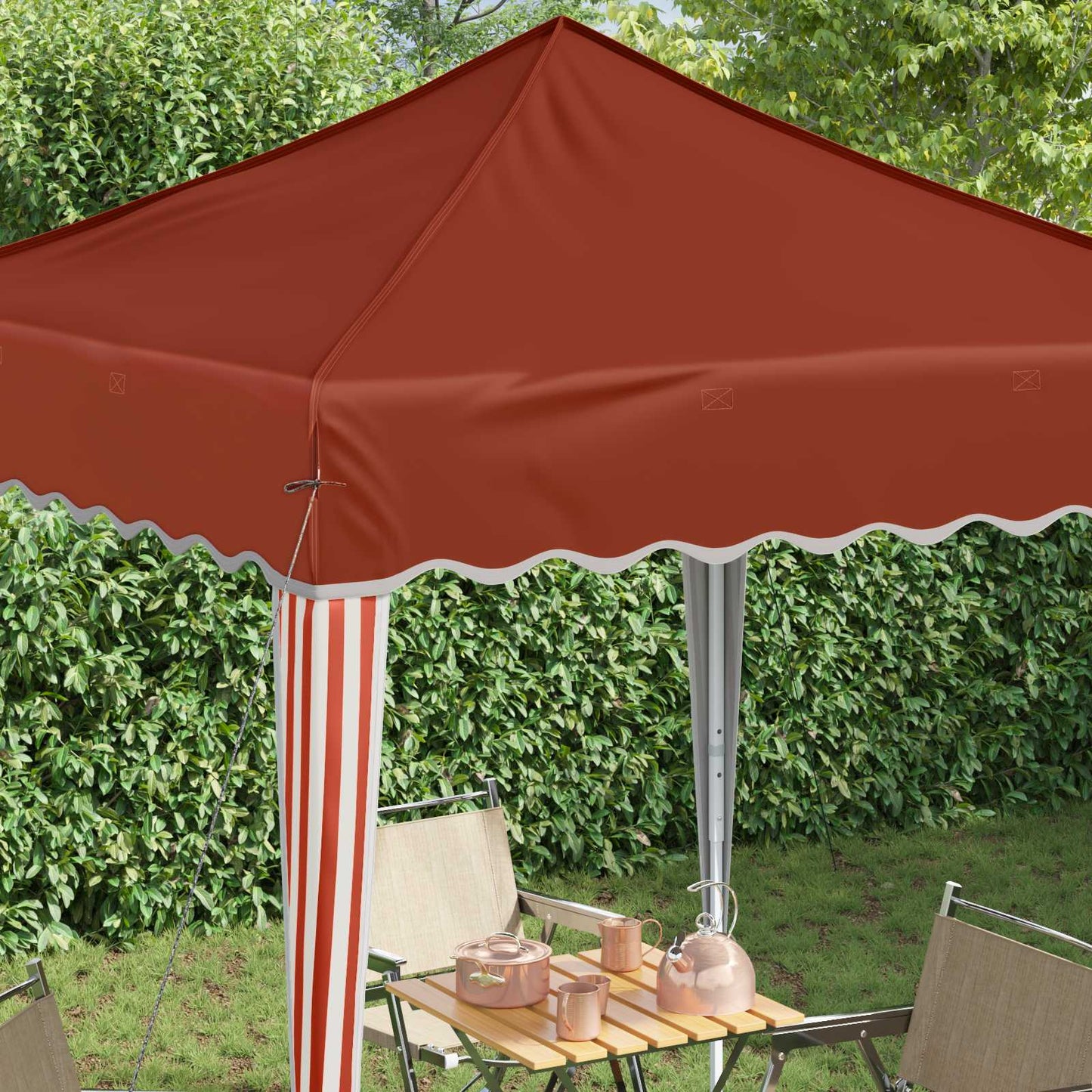 Pop-up Partyzelt 195 x 195 x 245 cm Terrakotta Oxford-Stoff