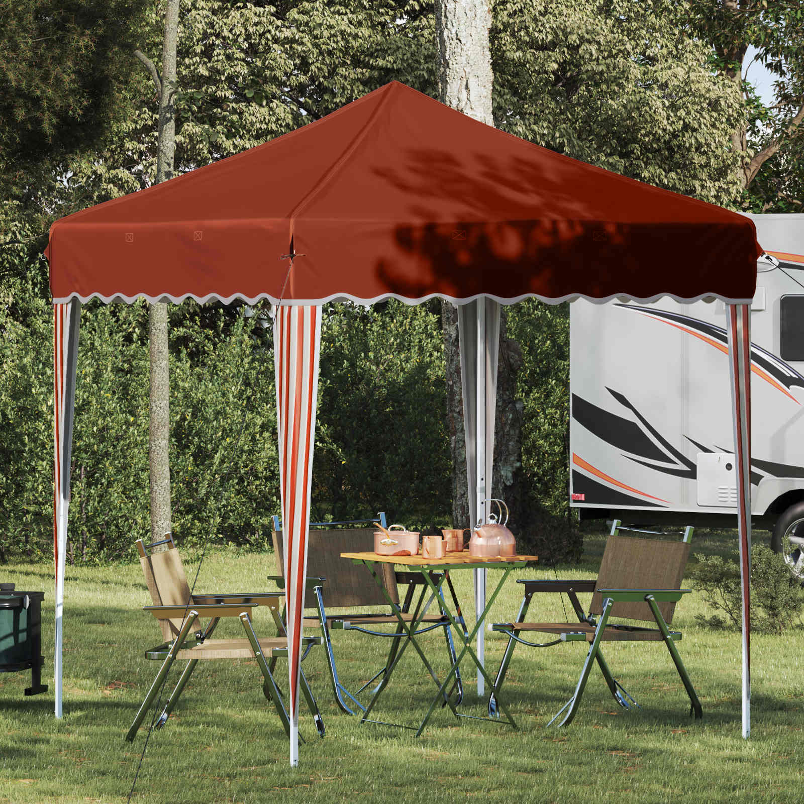 Pop-up Partyzelt 195 x 195 x 245 cm Terrakotta Oxford-Stoff