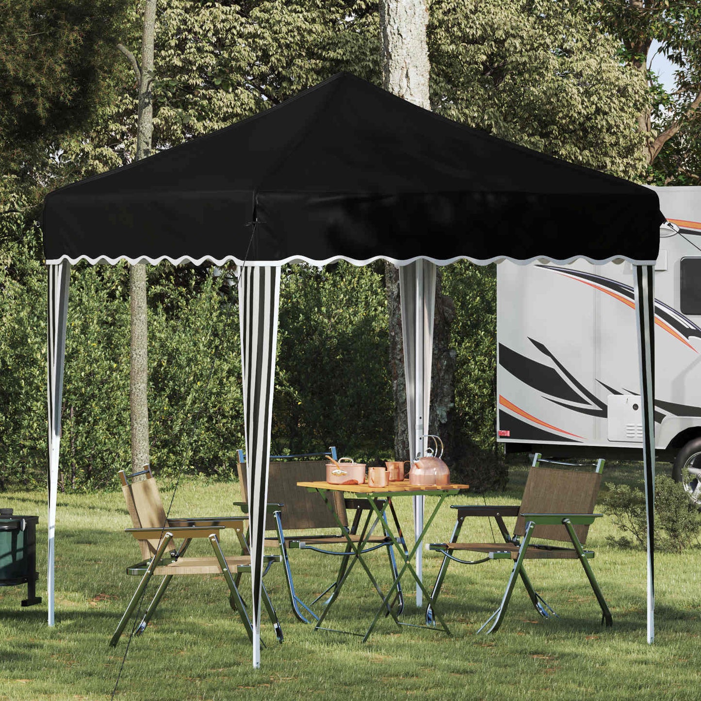 Pop-up Partyzelt 195 x 195 x 245 cm Schwarz Oxford-Stoff