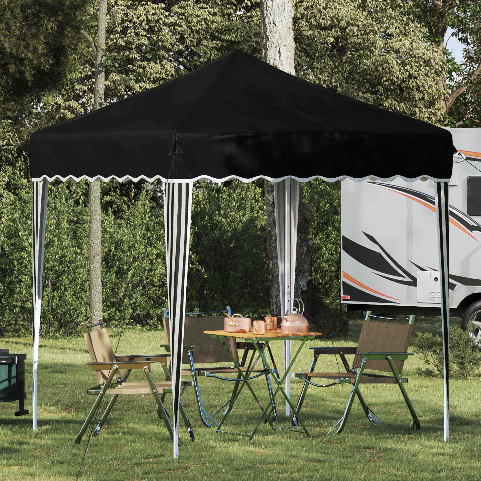 Pop-up Partyzelt 195 x 195 x 245 cm Schwarz Oxford-Stoff
