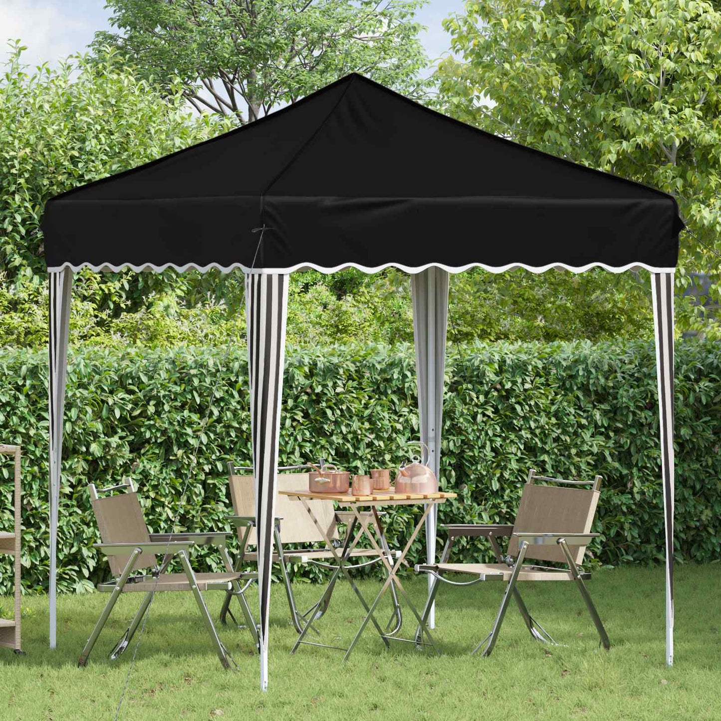 Pop-up Partyzelt 195 x 195 x 245 cm Schwarz Oxford-Stoff