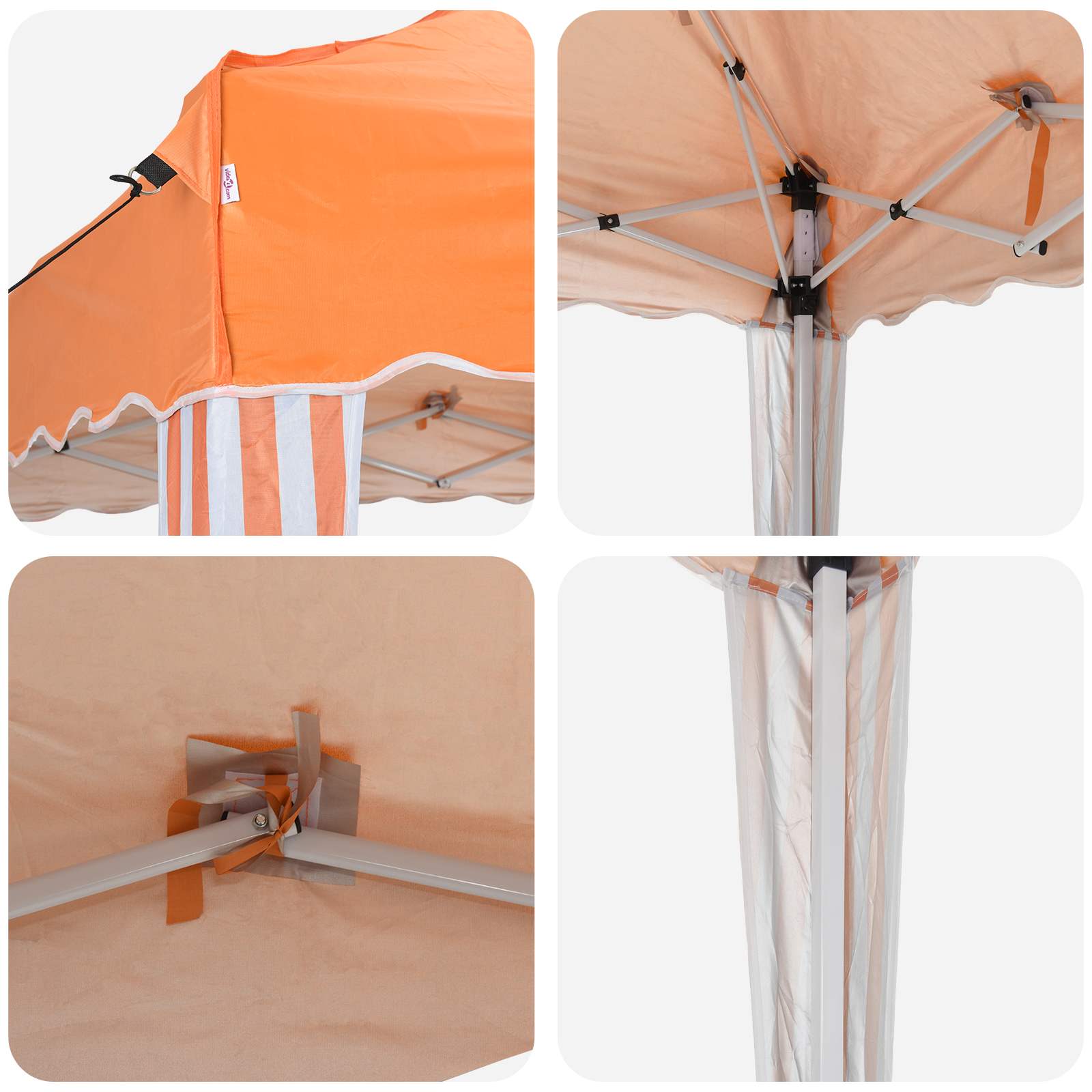 Pop-up Partyzelt 195 x 195 x 245 cm Orange Oxford-Stoff