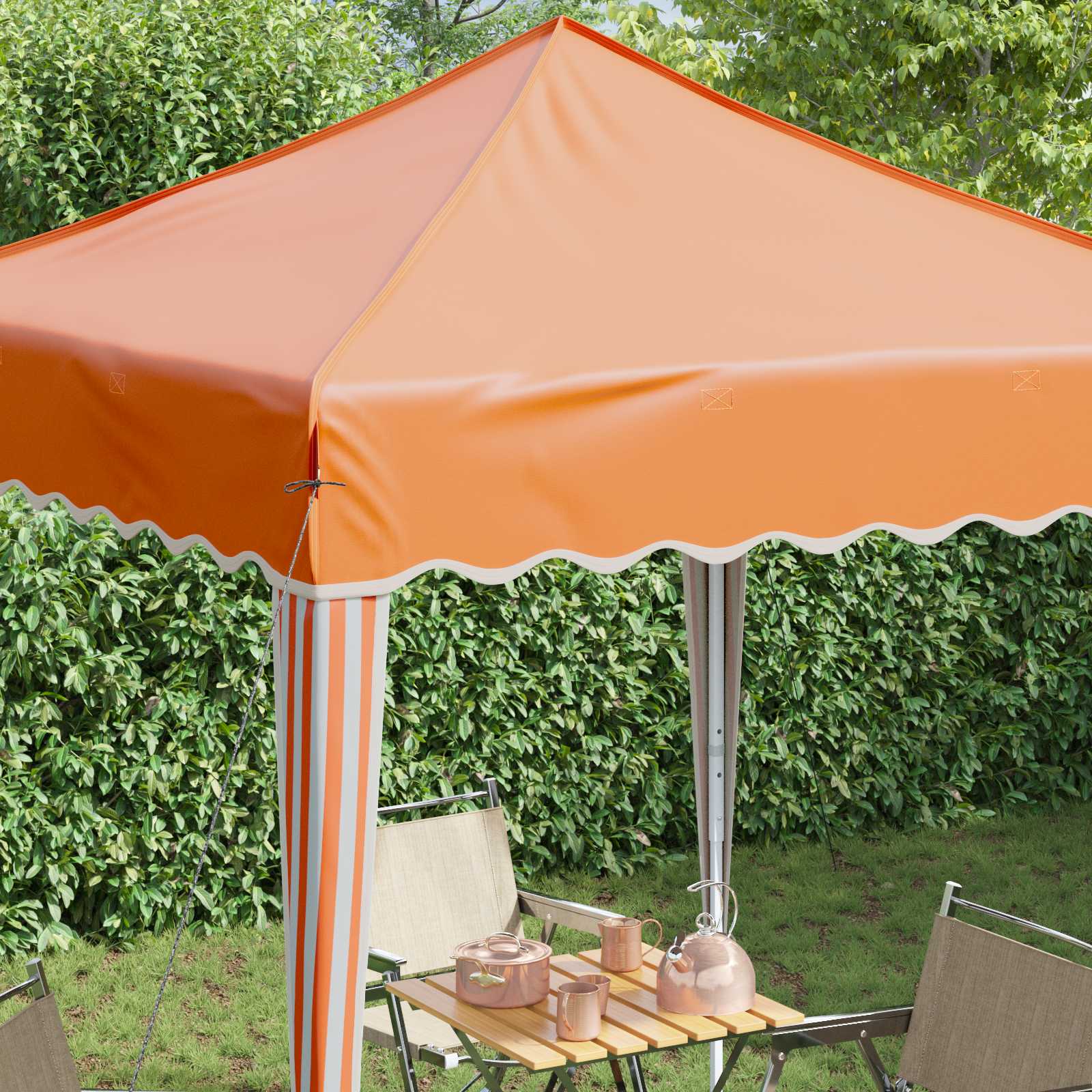 Pop-up Partyzelt 195 x 195 x 245 cm Orange Oxford-Stoff