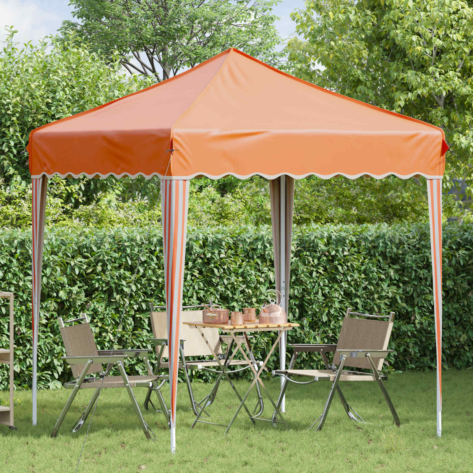 Pop-up Partyzelt 195 x 195 x 245 cm Orange Oxford-Stoff