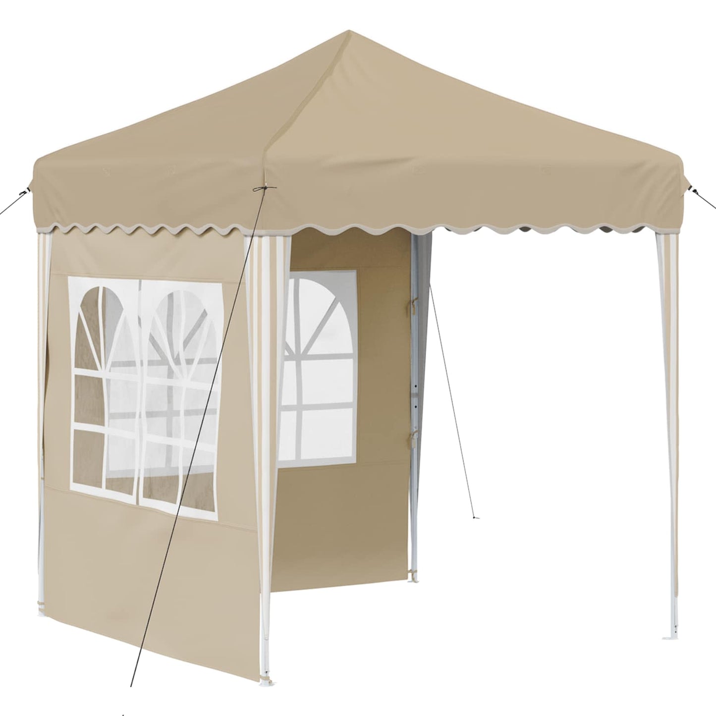 Pop-up Partyzelt 195 x 195 x 245 cm Creme Oxford-Stoff