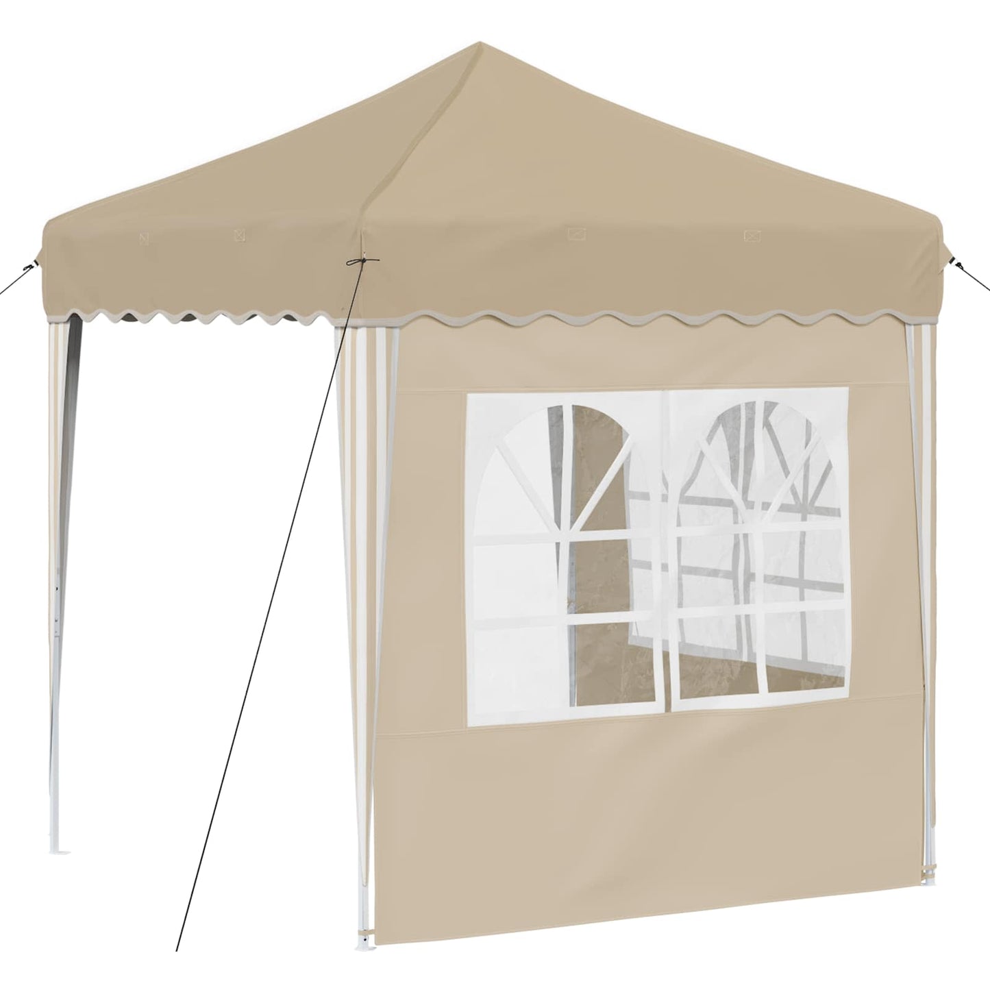 Pop-up Partyzelt 195 x 195 x 245 cm Creme Oxford-Stoff