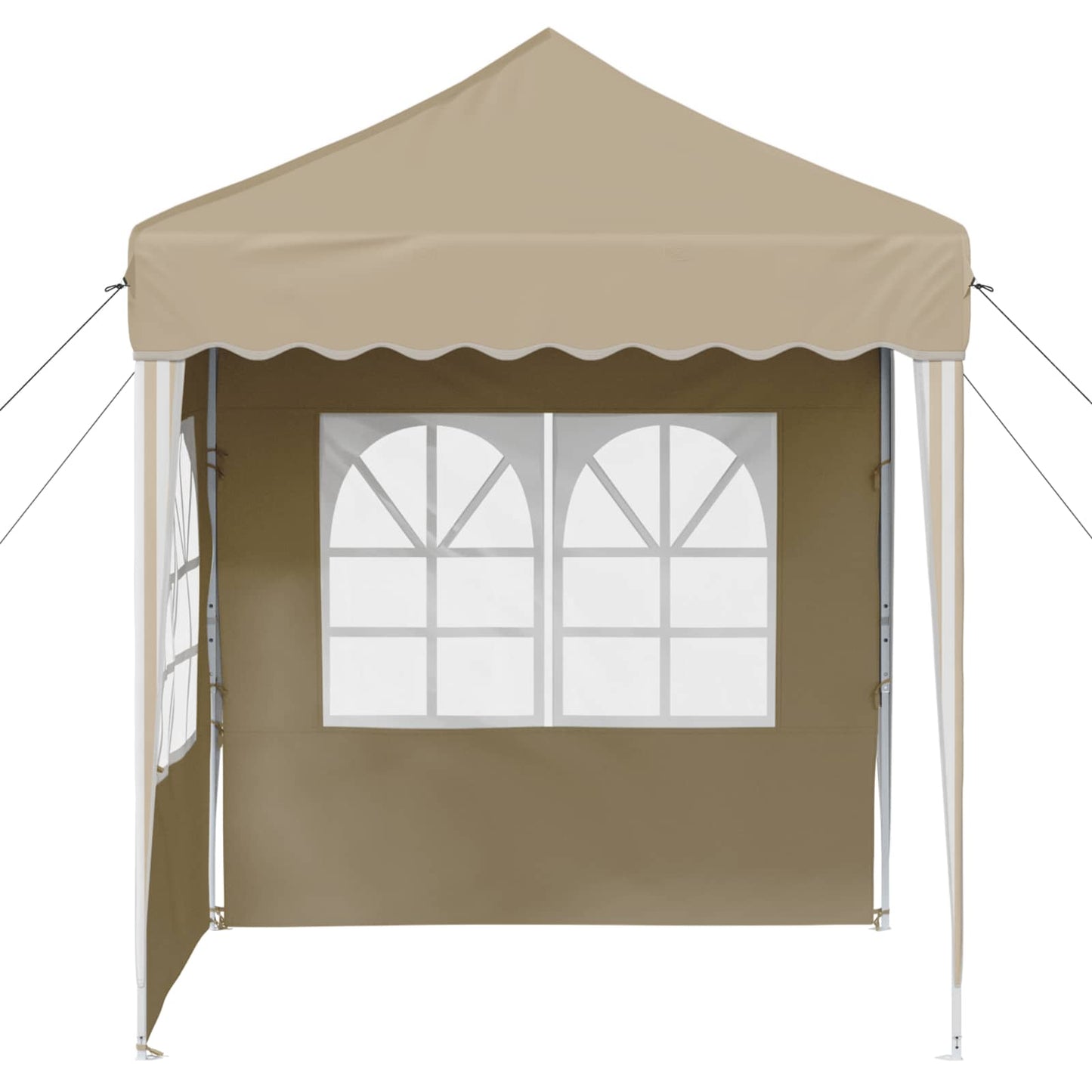 Pop-up Partyzelt 195 x 195 x 245 cm Creme Oxford-Stoff