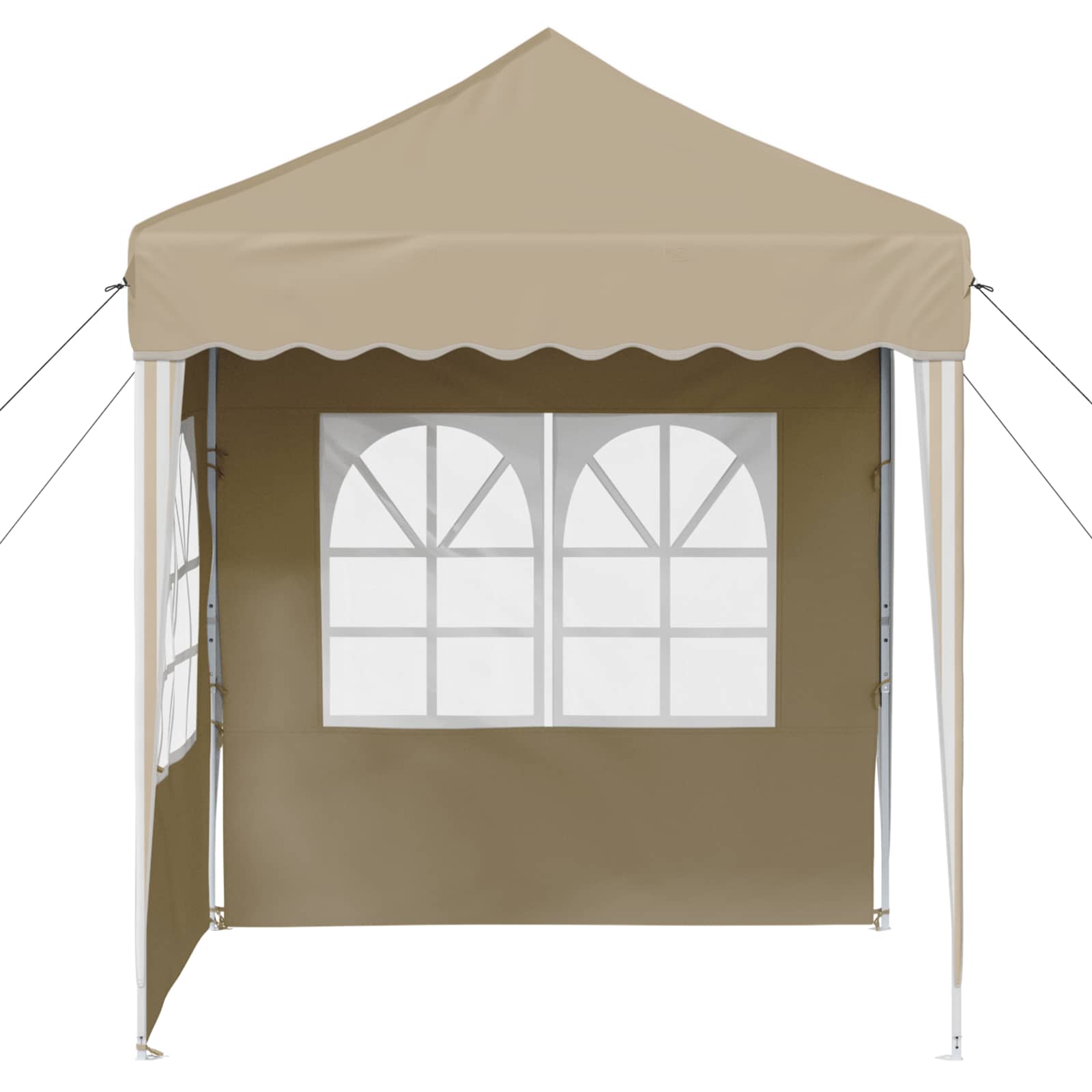 Pop-up Partyzelt 195 x 195 x 245 cm Creme Oxford-Stoff