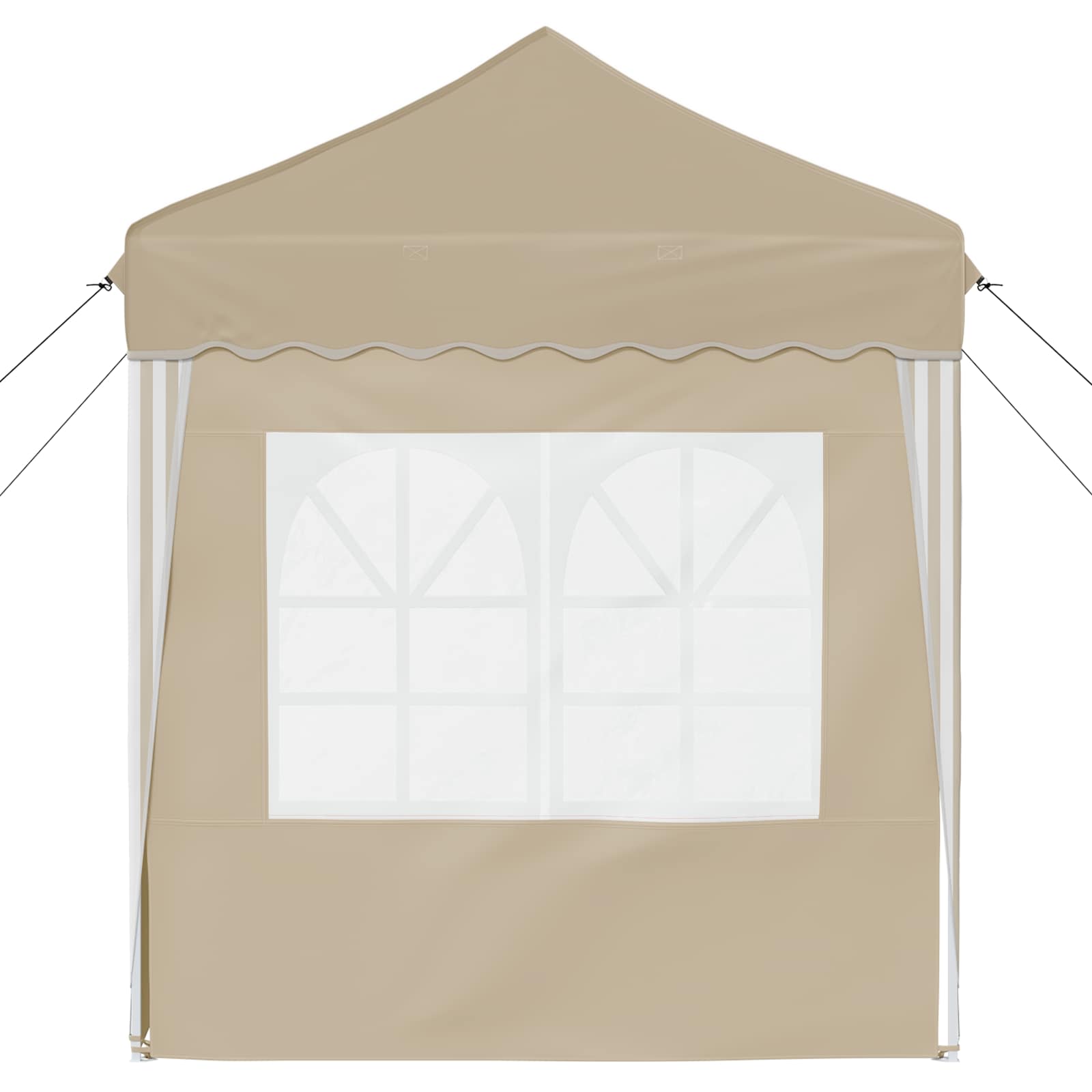 Pop-up Partyzelt 195 x 195 x 245 cm Creme Oxford-Stoff
