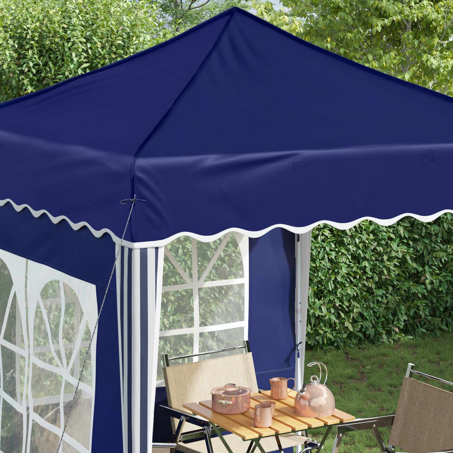 Pop-up Partyzelt 195 x 195 x 245 cm Blau Oxford-Stoff