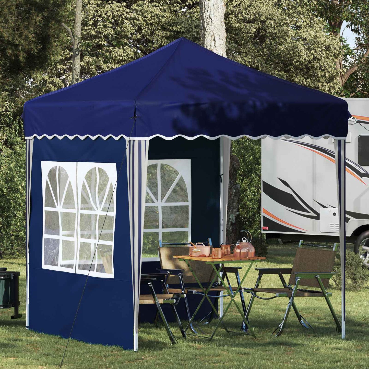 Pop-up Partyzelt 195 x 195 x 245 cm Blau Oxford-Stoff