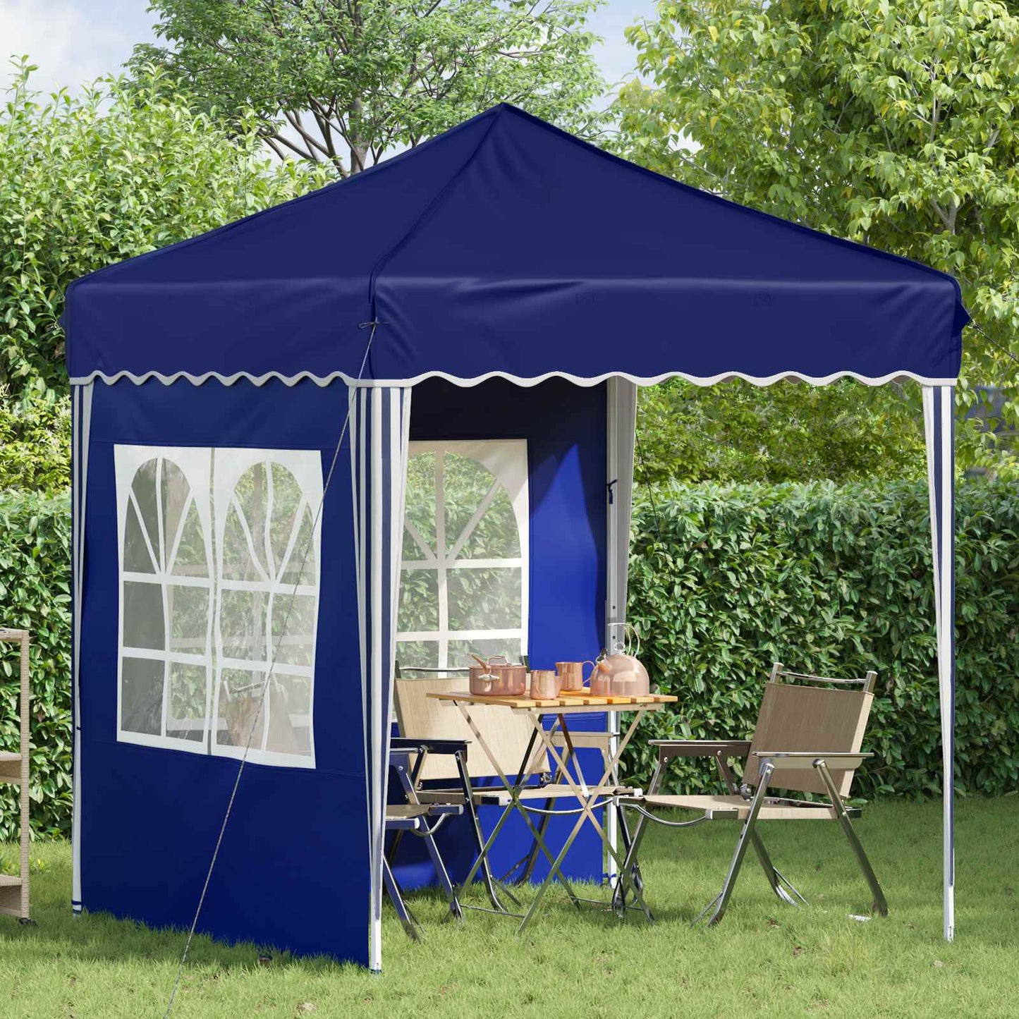 Pop-up Partyzelt 195 x 195 x 245 cm Blau Oxford-Stoff
