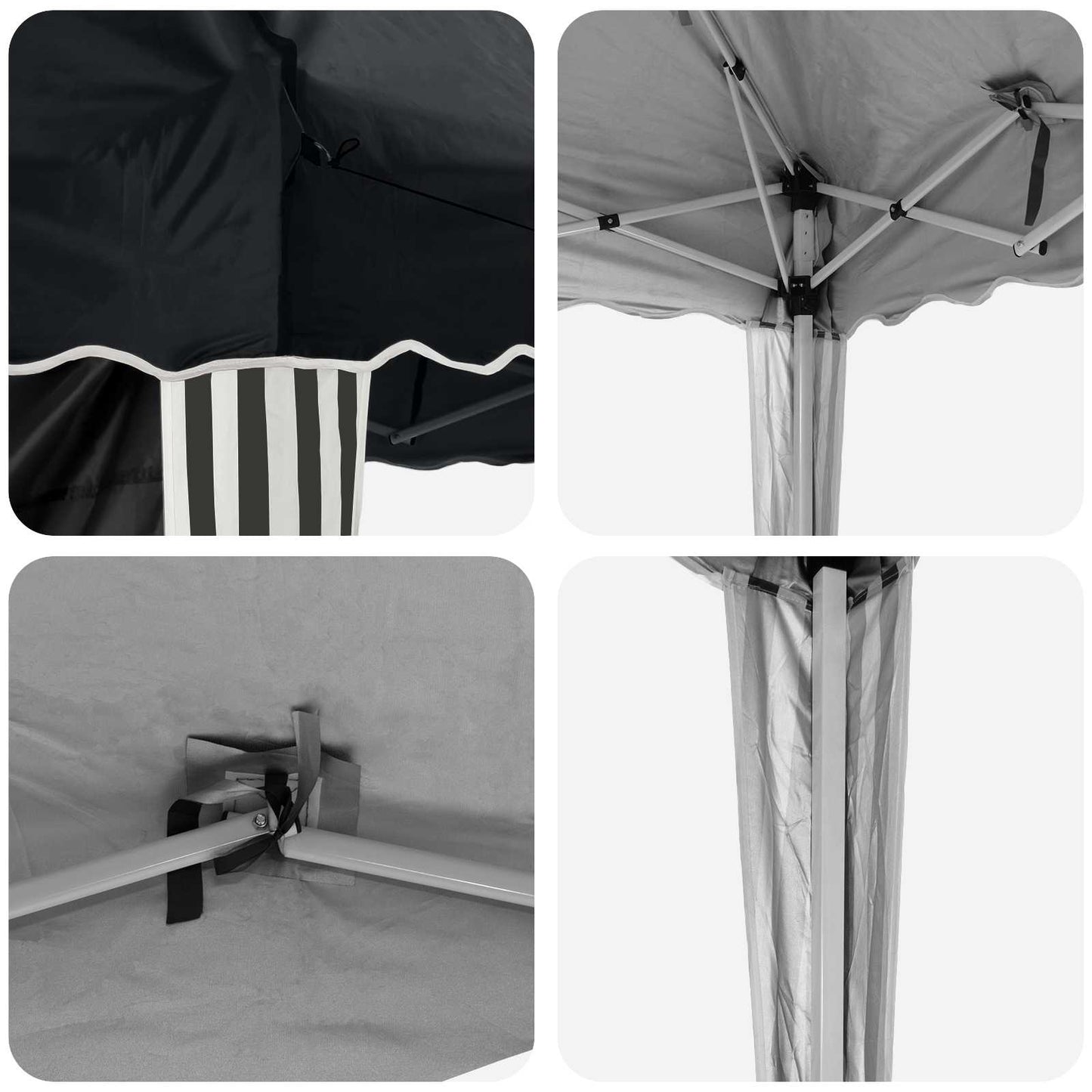 Pop-up Partyzelt 195 x 195 x 245 cm Anthrazit Oxford-Stoff