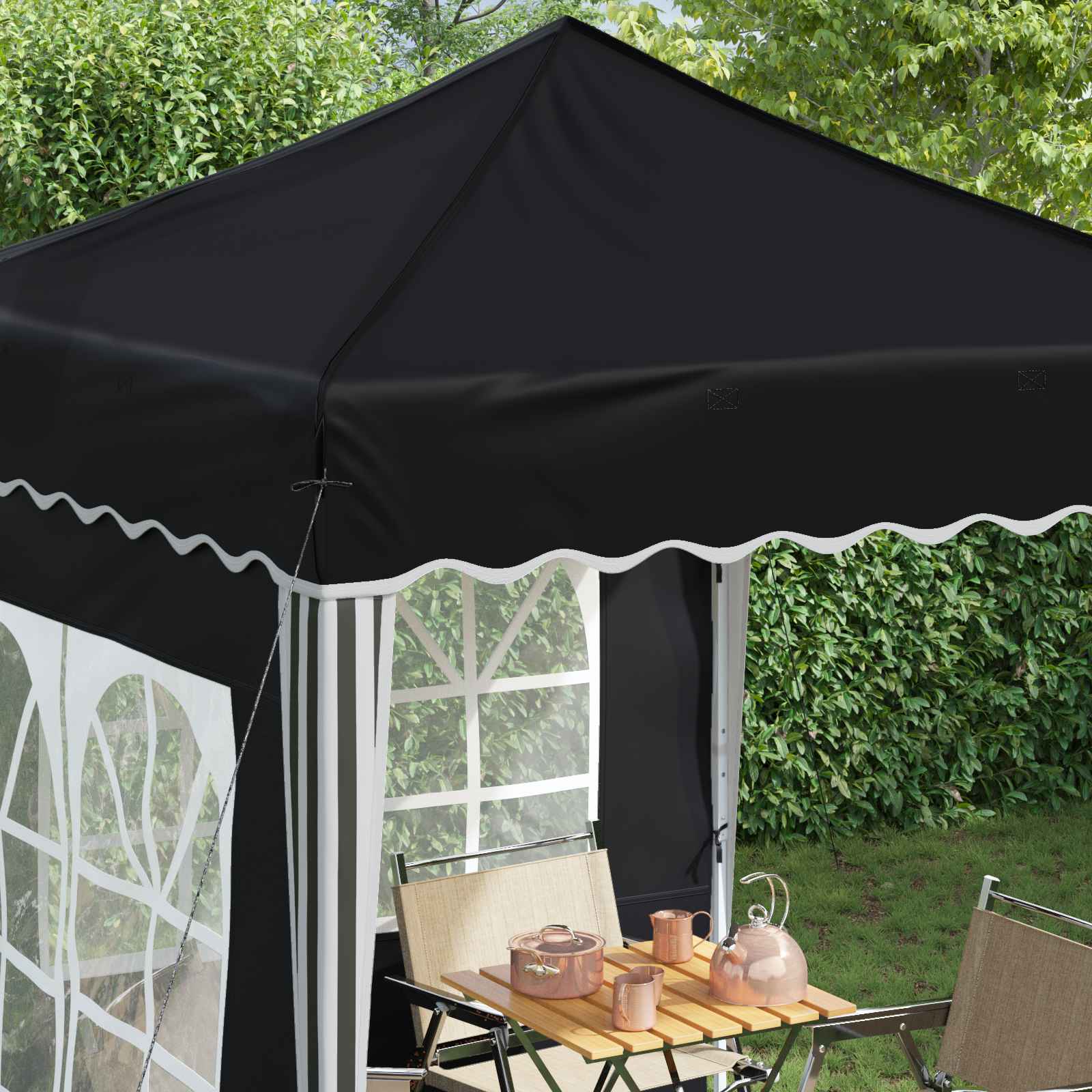 Pop-up Partyzelt 195 x 195 x 245 cm Anthrazit Oxford-Stoff