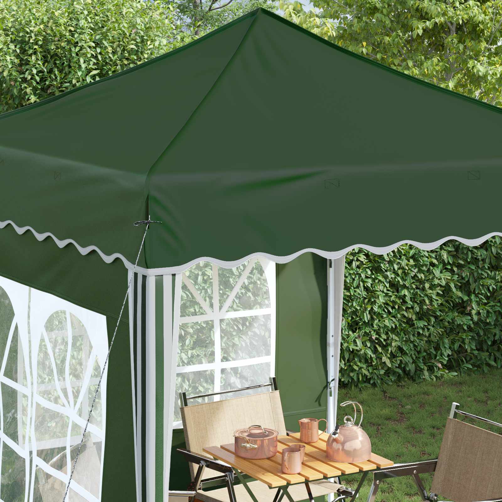 Pop-up Partyzelt 195 x 195 x 245 cm Grün Oxford-Stoff