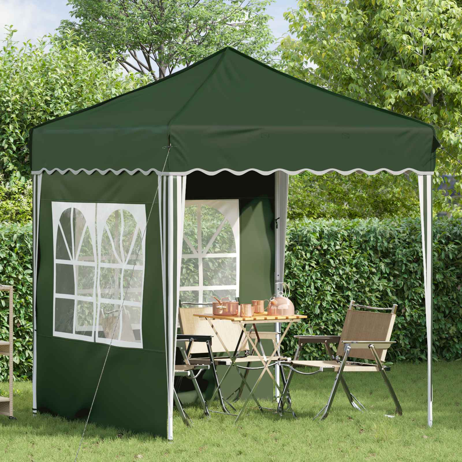 Pop-up Partyzelt 195 x 195 x 245 cm Grün Oxford-Stoff