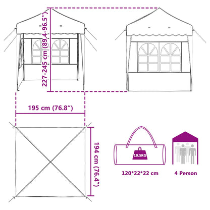 Pop-up Partyzelt 195 x 195 x 245 cm Grün Oxford-Stoff