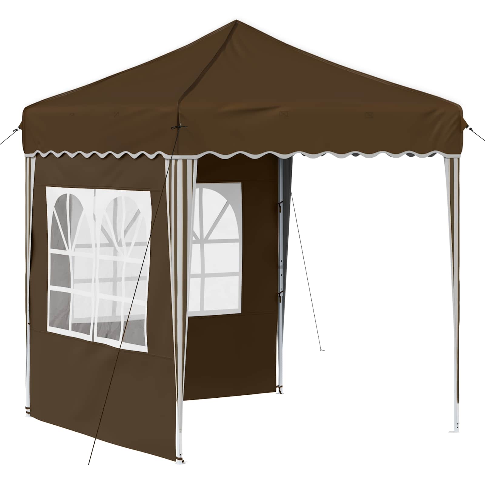 Pop-up Partyzelt 195 x 195 x 245 cm Taupe Oxford-Stoff