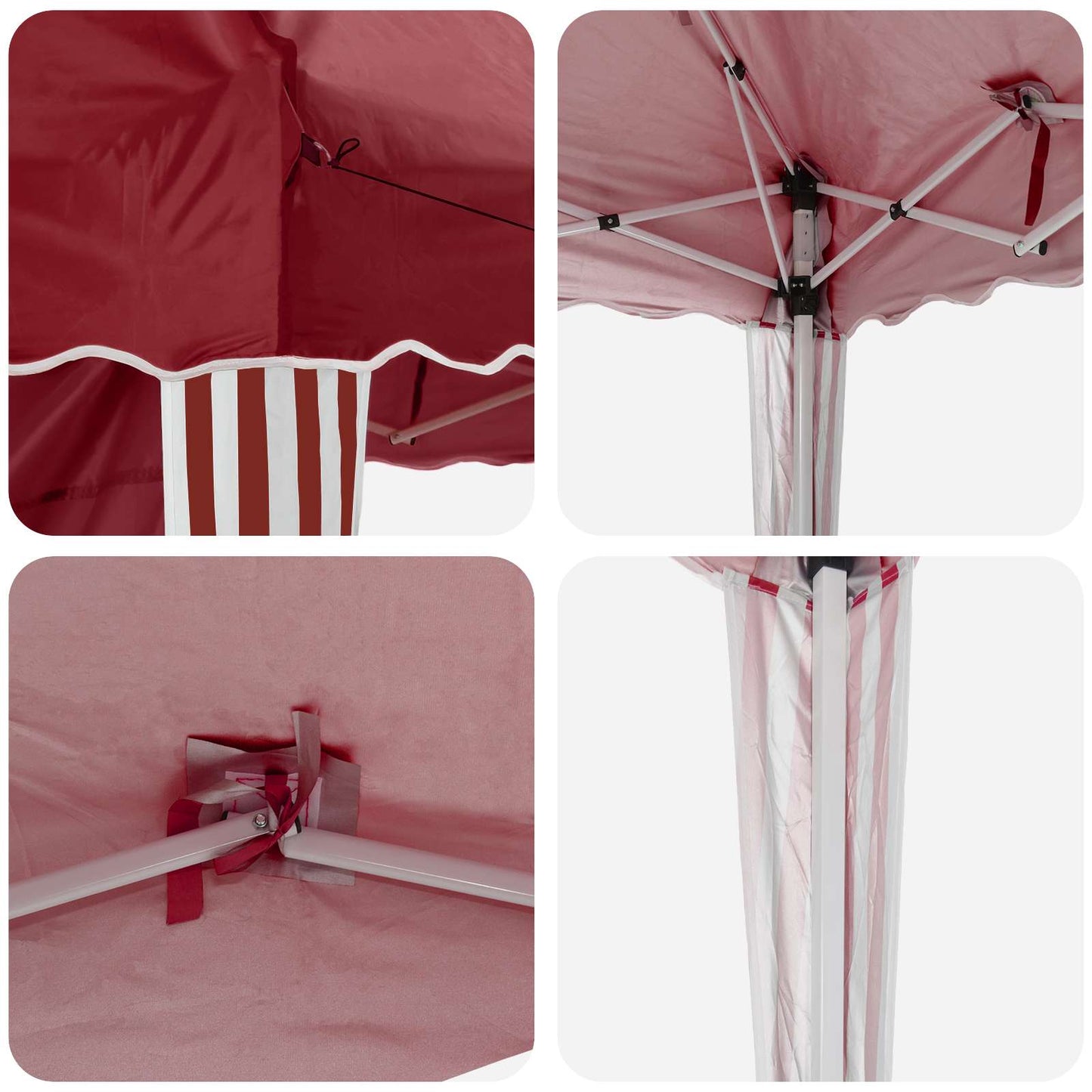 Pop-up Partyzelt 195 x 195 x 245 cm Bordeauxrot Oxford-Stoff