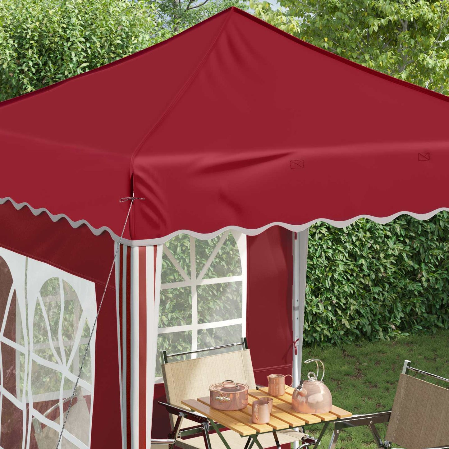 Pop-up Partyzelt 195 x 195 x 245 cm Bordeauxrot Oxford-Stoff