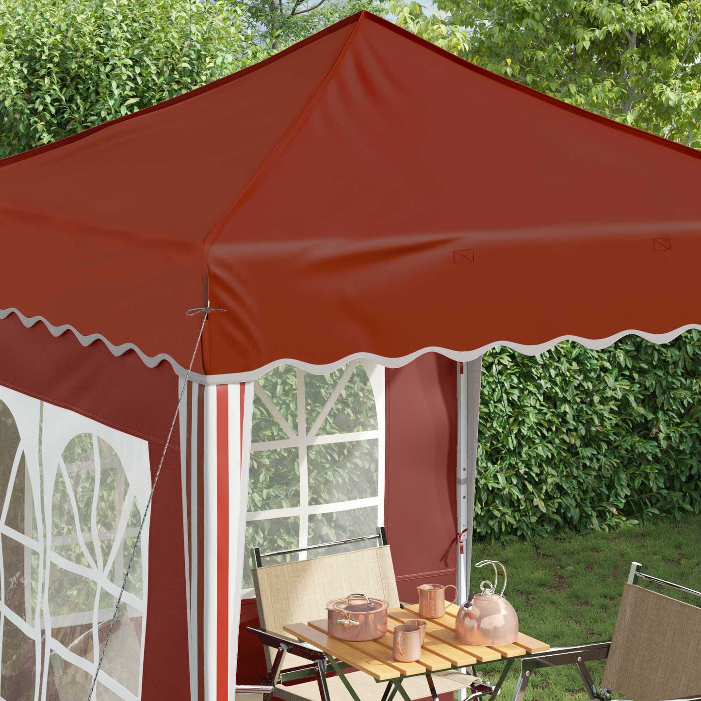 Pop-up Partyzelt 195 x 195 x 245 cm Terrakotta Oxford-Stoff
