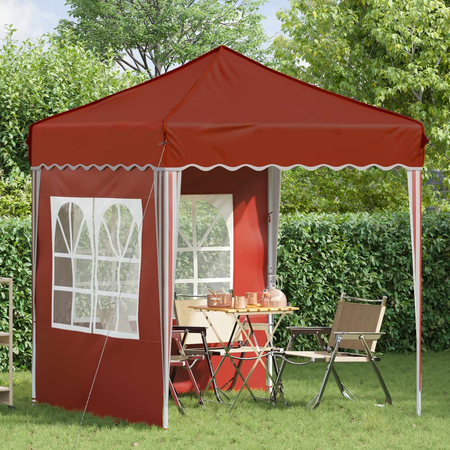 Pop-up Partyzelt 195 x 195 x 245 cm Terrakotta Oxford-Stoff