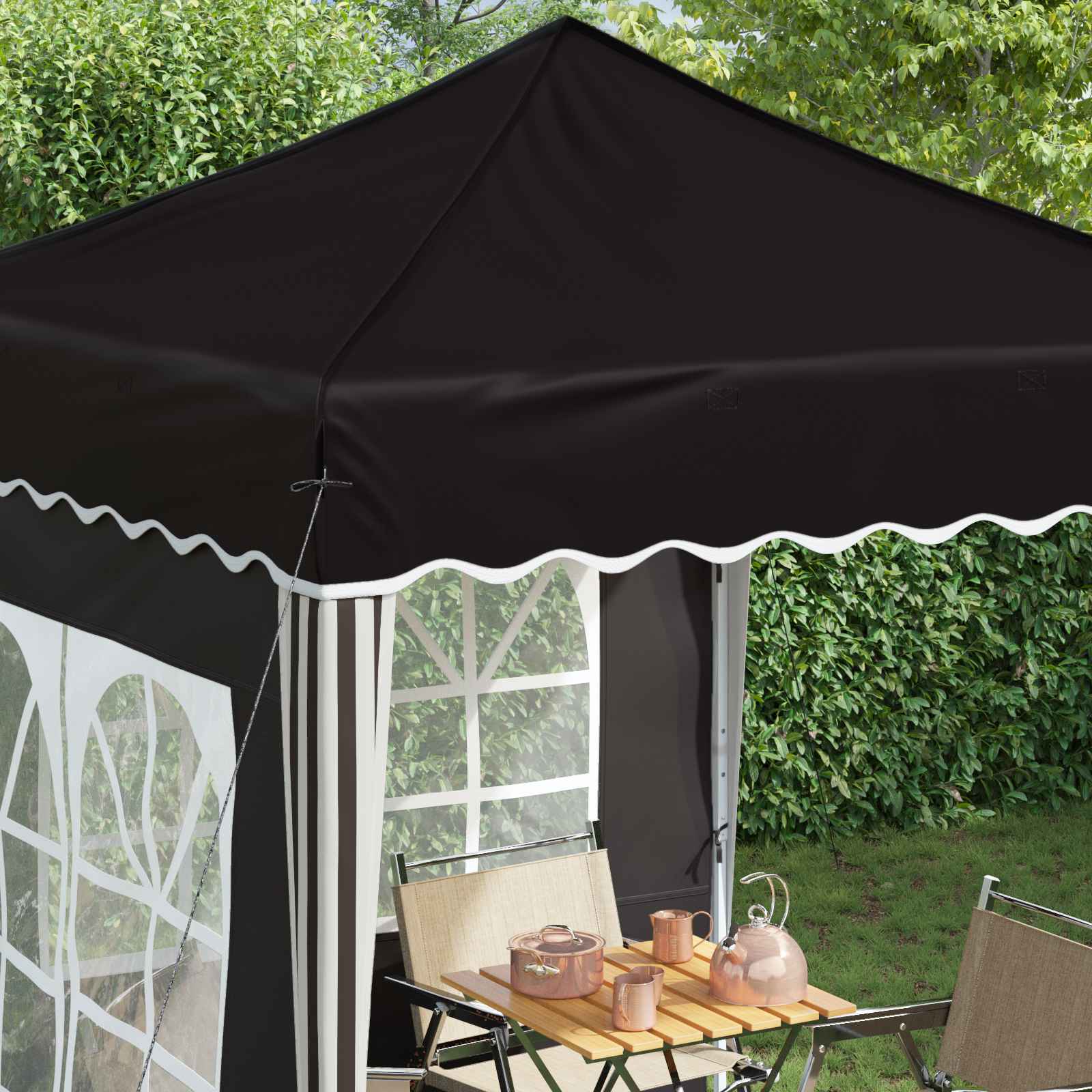 Pop-up Partyzelt 195 x 195 x 245 cm Schwarz Oxford-Stoff