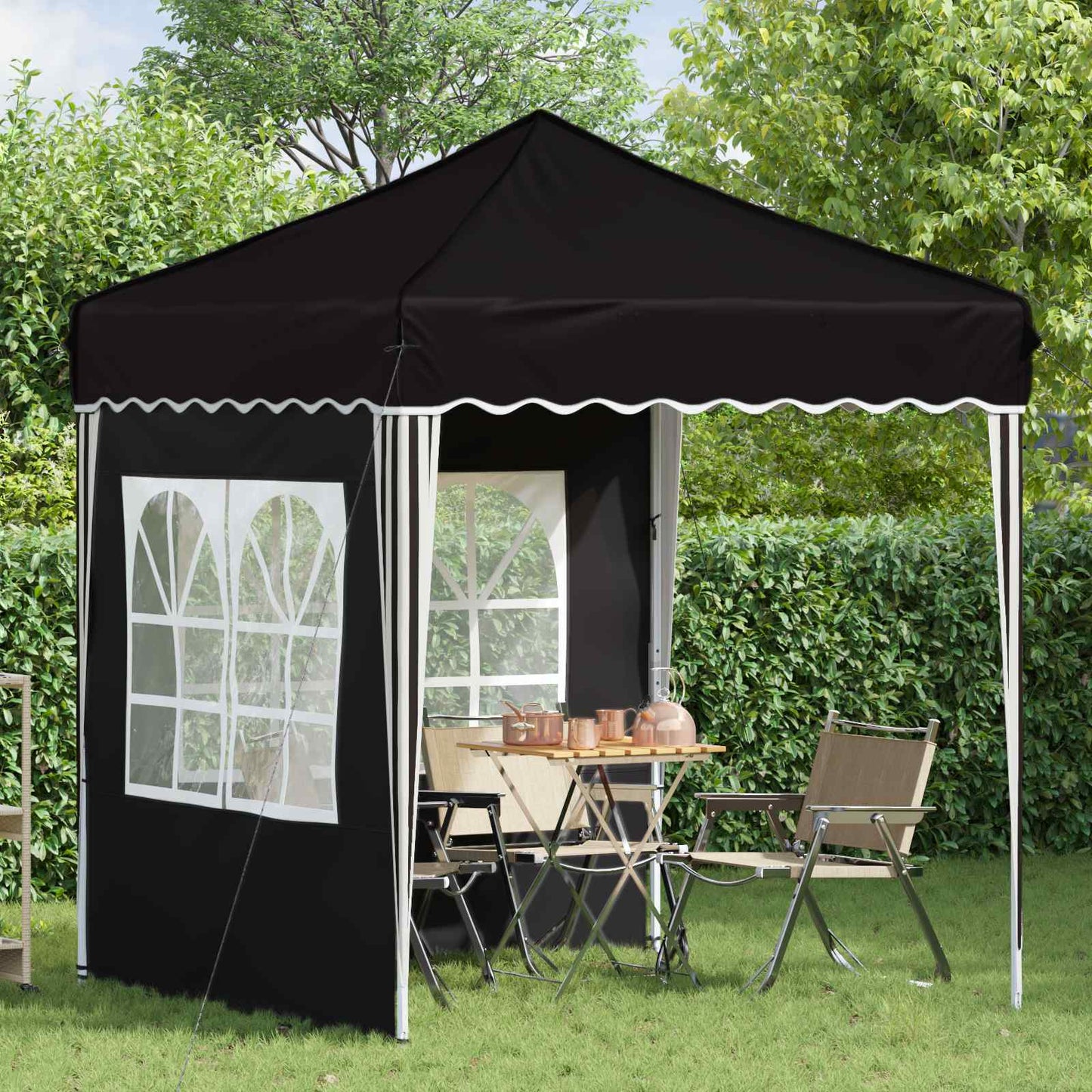 Pop-up Partyzelt 195 x 195 x 245 cm Schwarz Oxford-Stoff