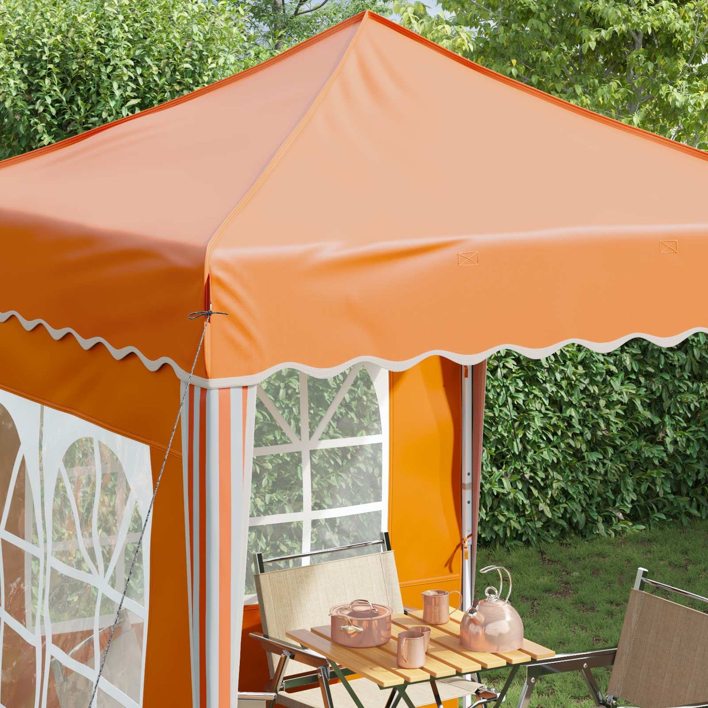 Pop-up Partyzelt 195 x 195 x 245 cm Orange Oxford-Stoff